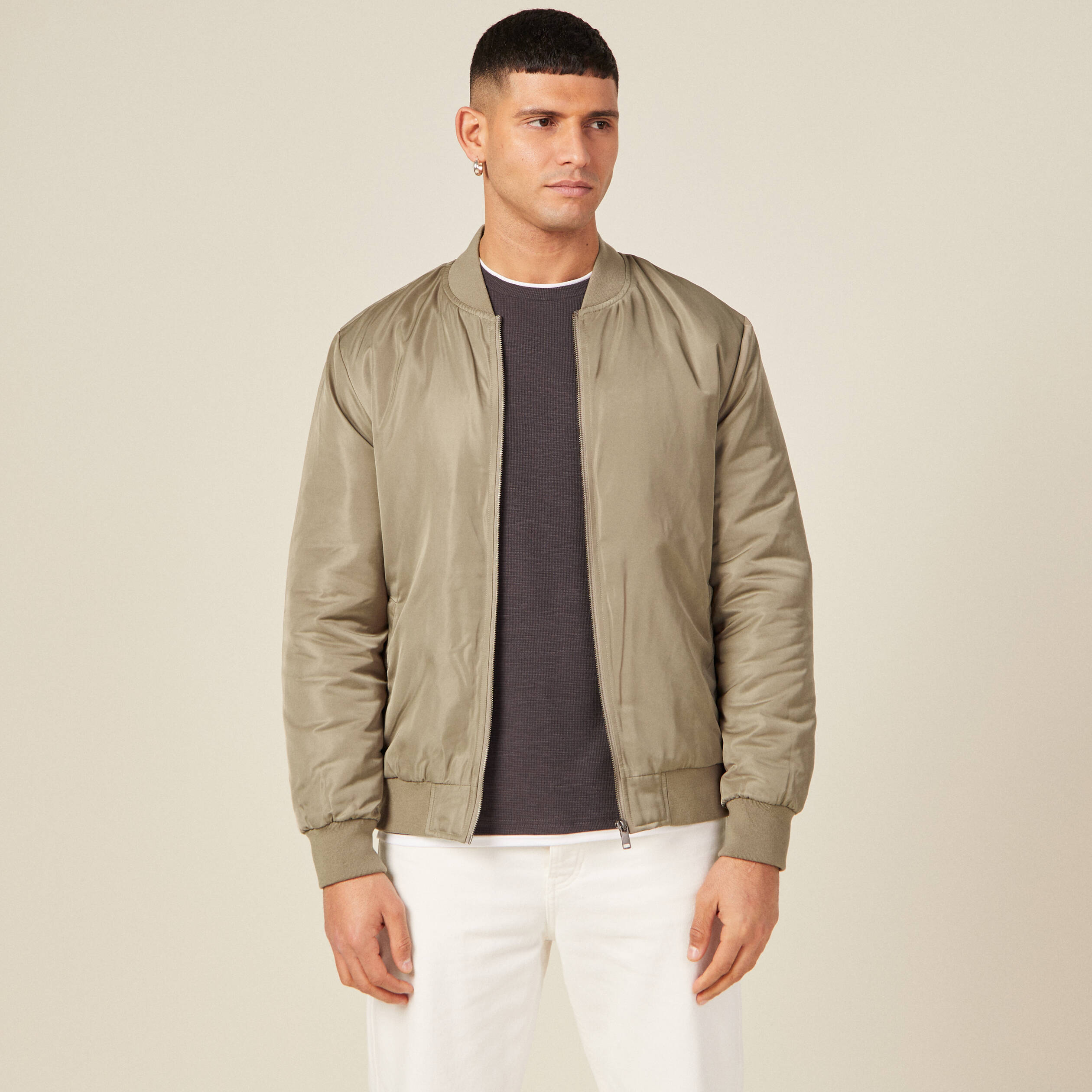 blouson bomber eco responsable taupe homme Blouson bomber éco-responsable taupe homme