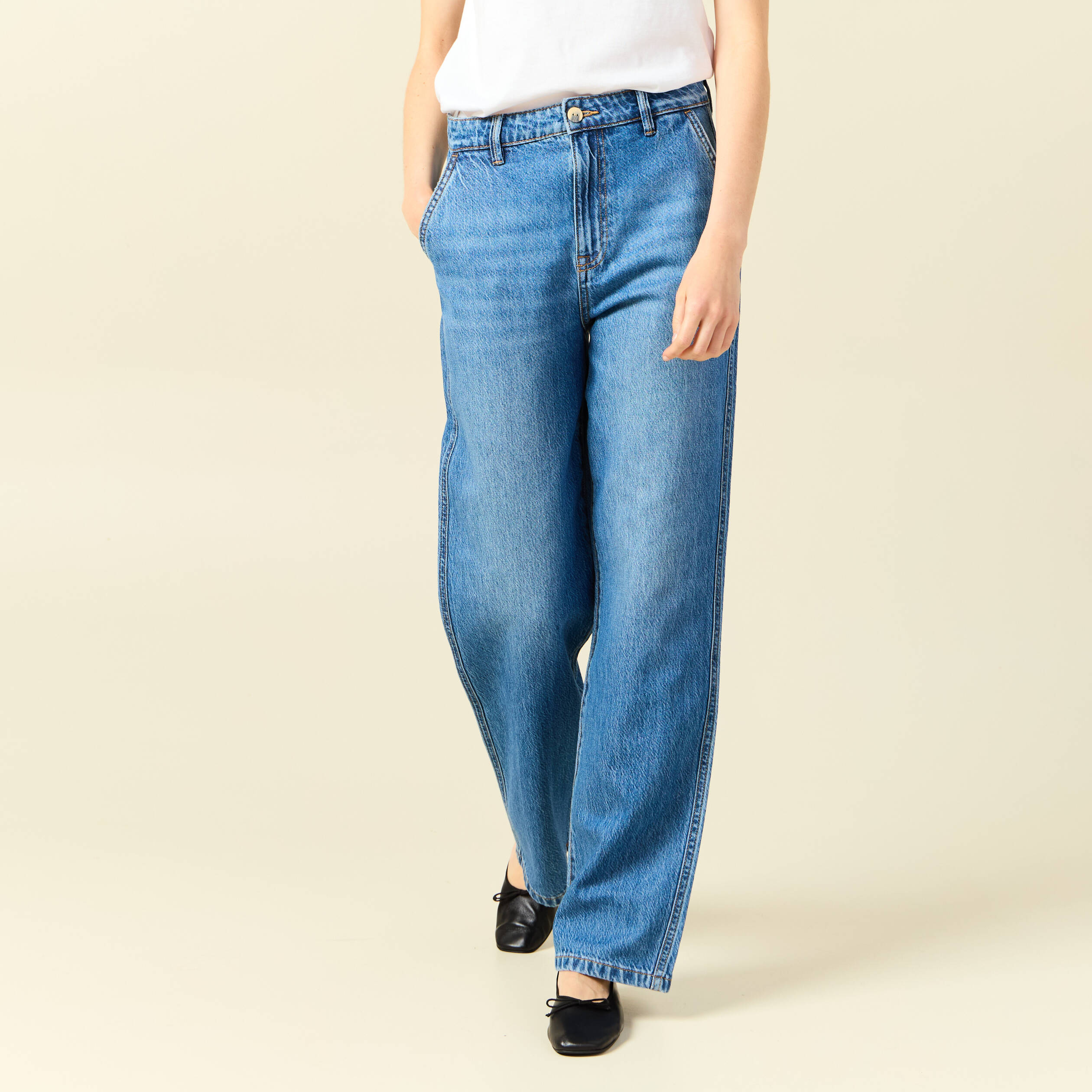 jeans boyfriend 78eme denim stone femme Jeans boyfriend 7/8ème denim stone femme