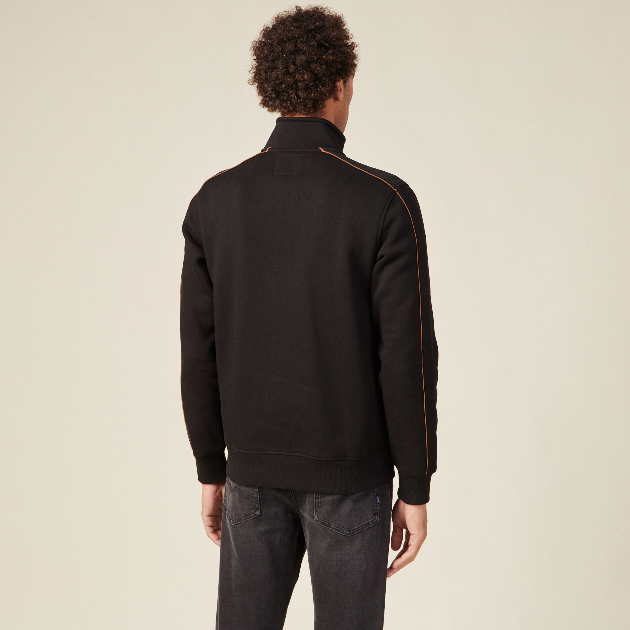 Gilet zippé col montant noir homme