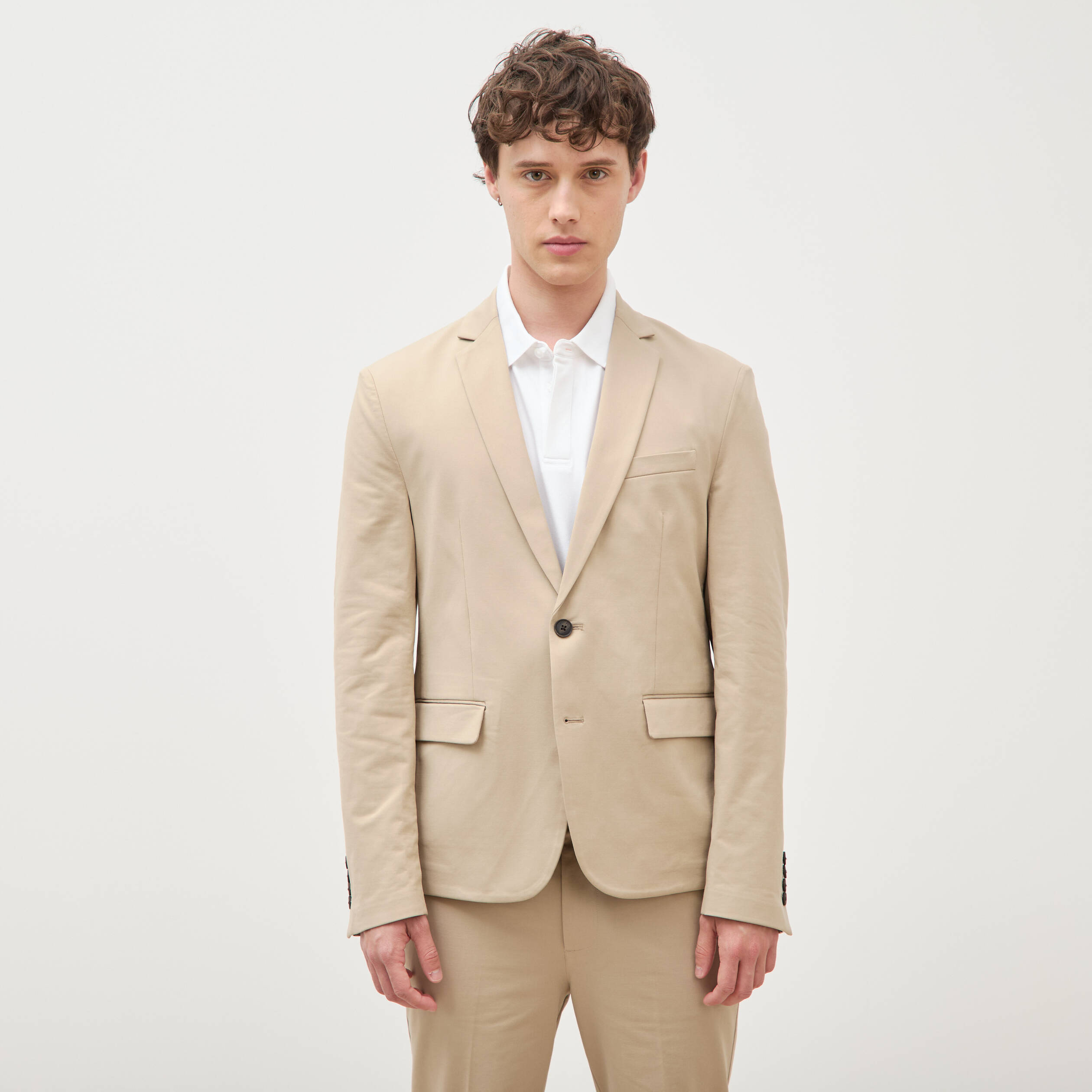 Veste blazer stretch beige homme