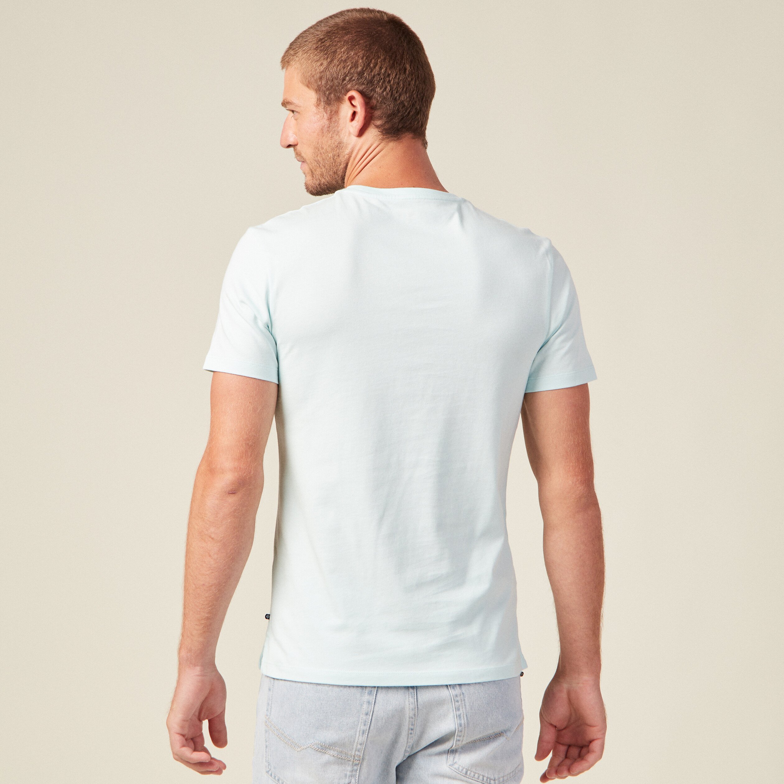T-shirt manches courtes bleu clair homme