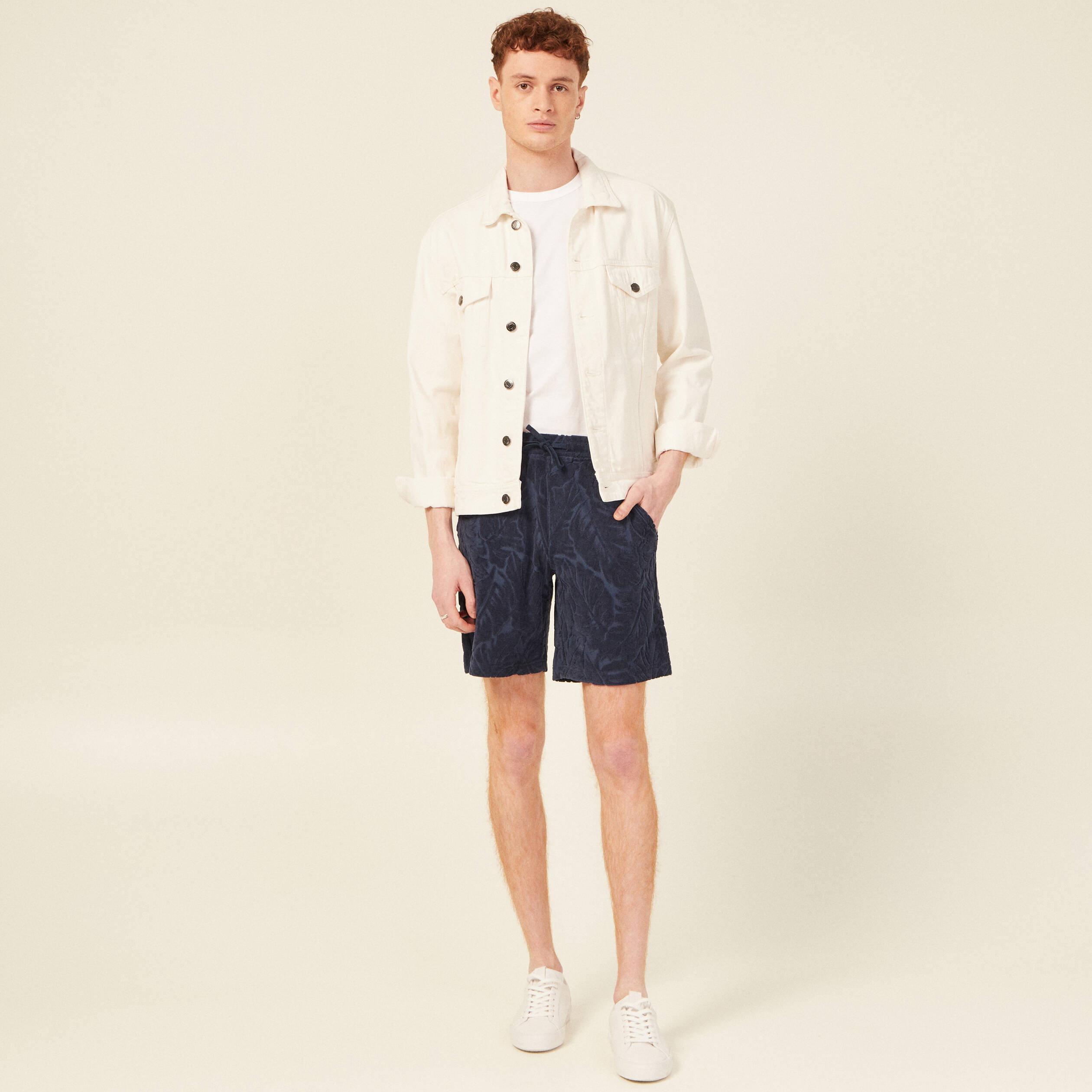 bermuda large a coulisse bleu marine homme Bermuda large à coulisse bleu marine homme