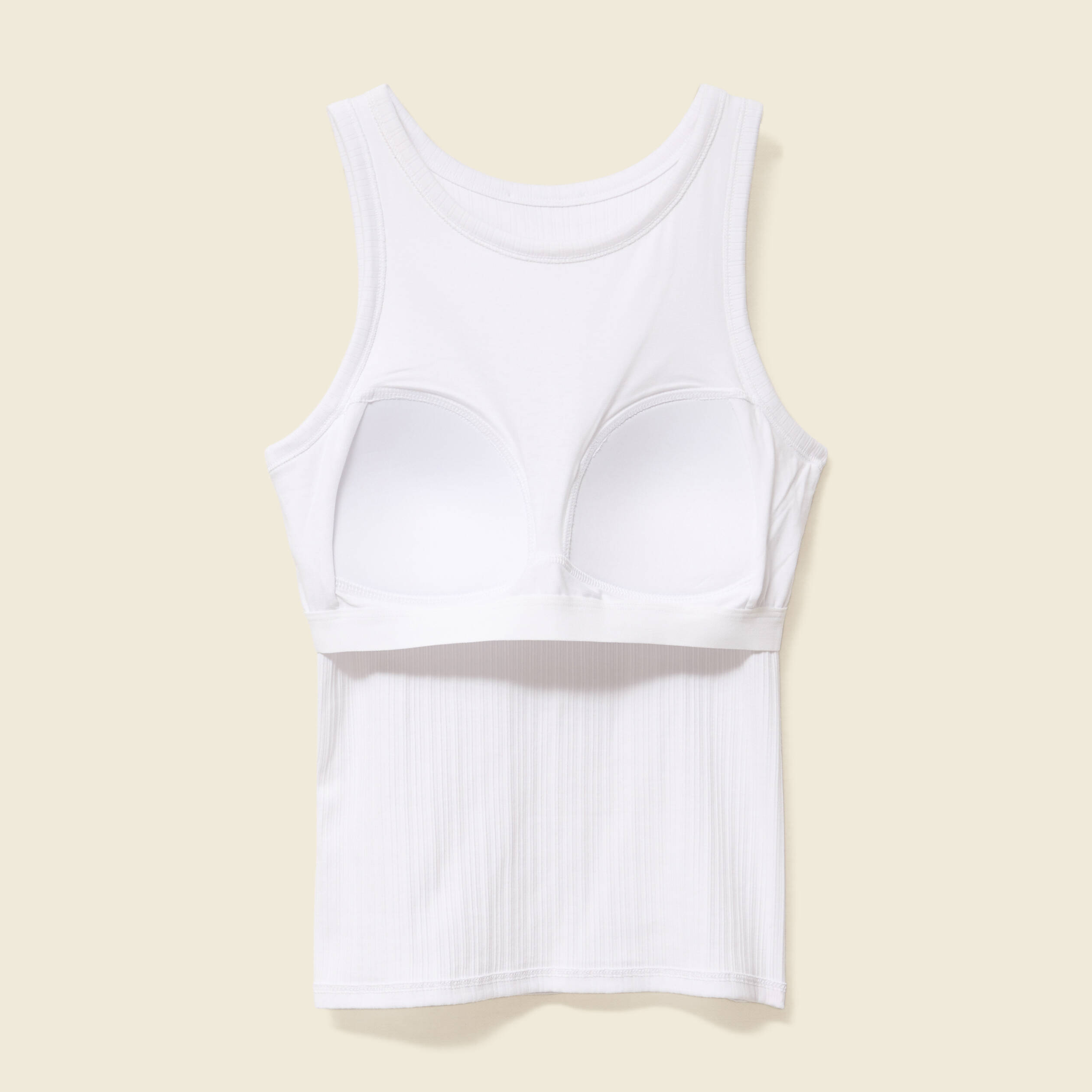 Débardeur 2 en 1 avec brassière intégrée blanc femme