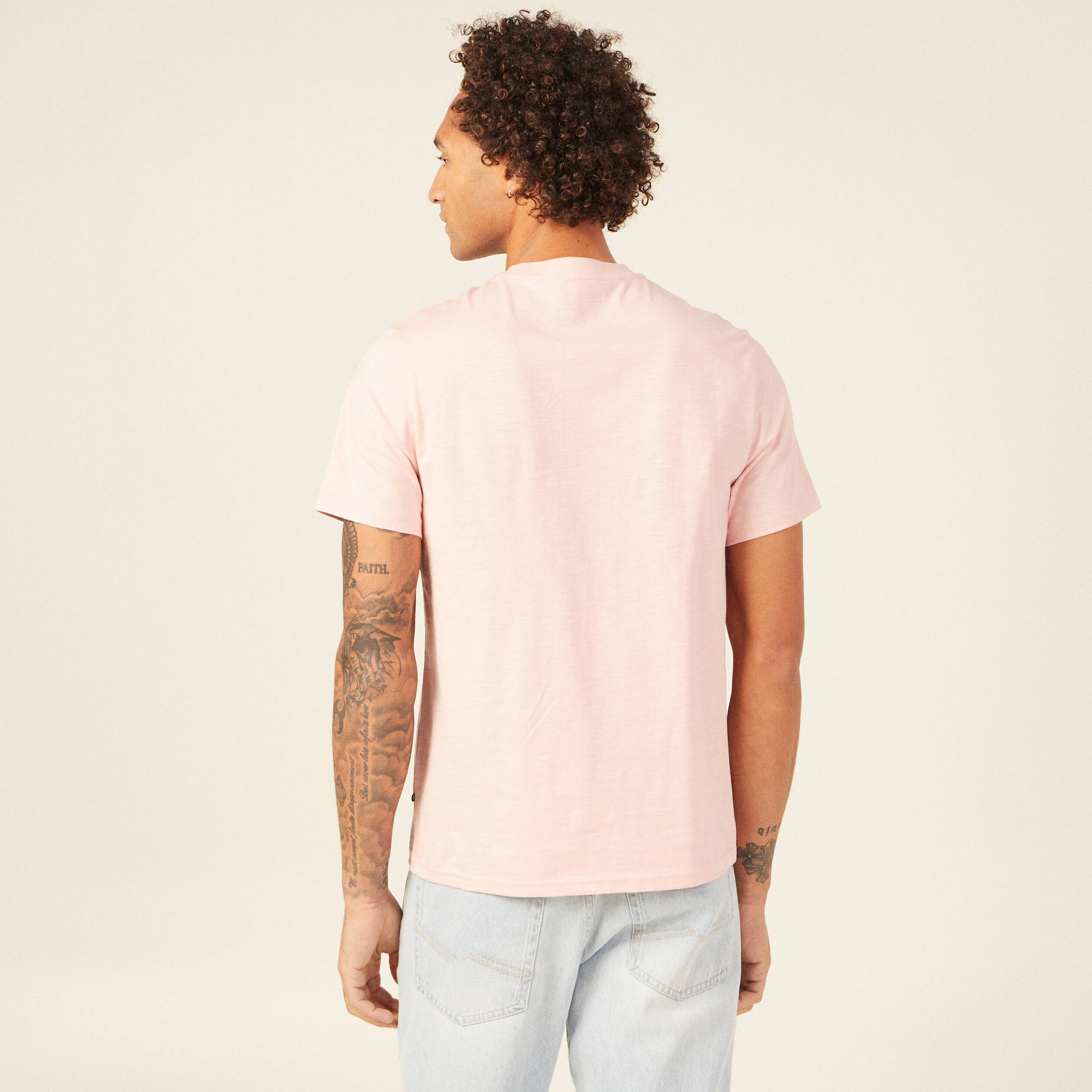 t shirt eco responsable rose clair homme T-shirt éco-responsable rose clair homme