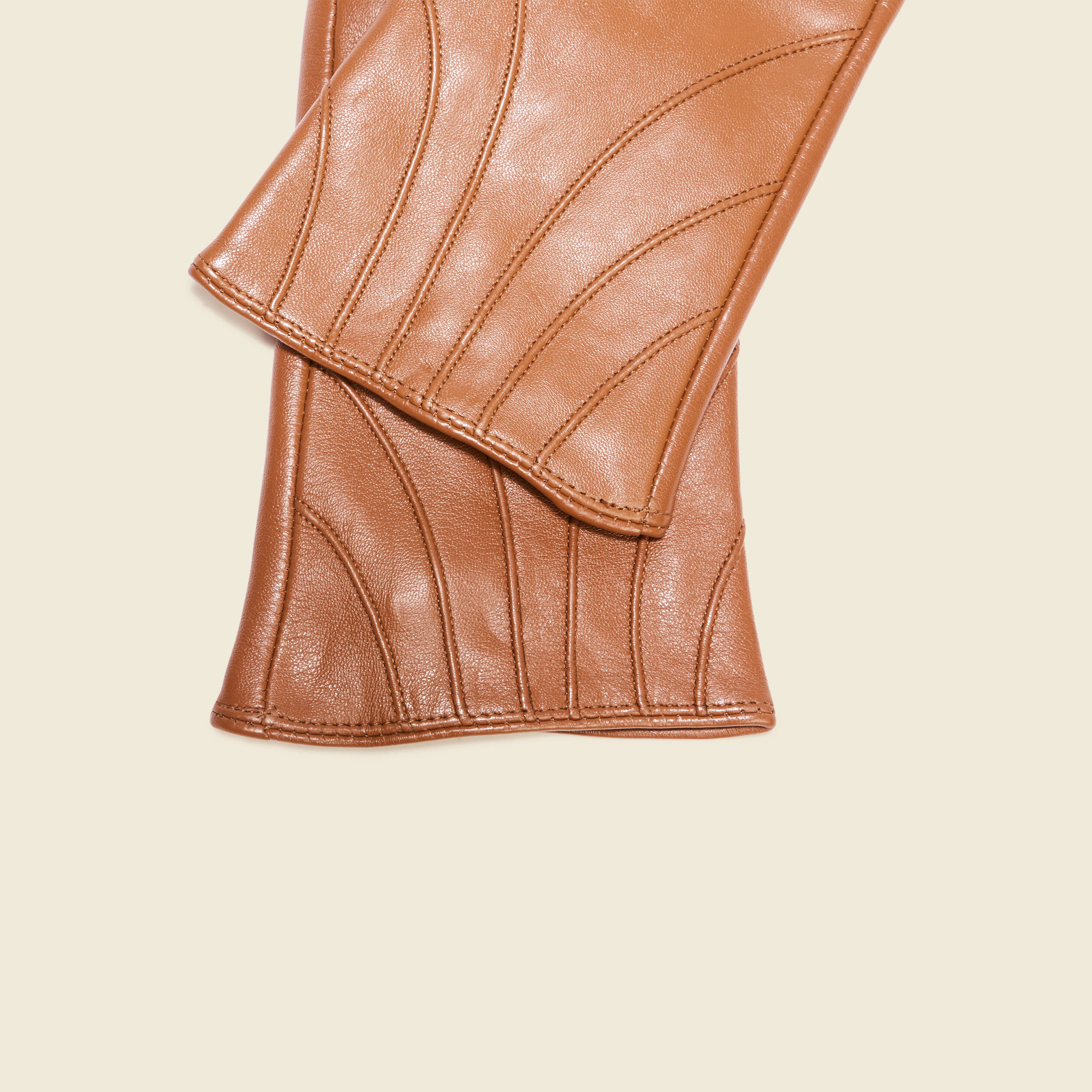 Gants en cuir marron fonce femme Vibs