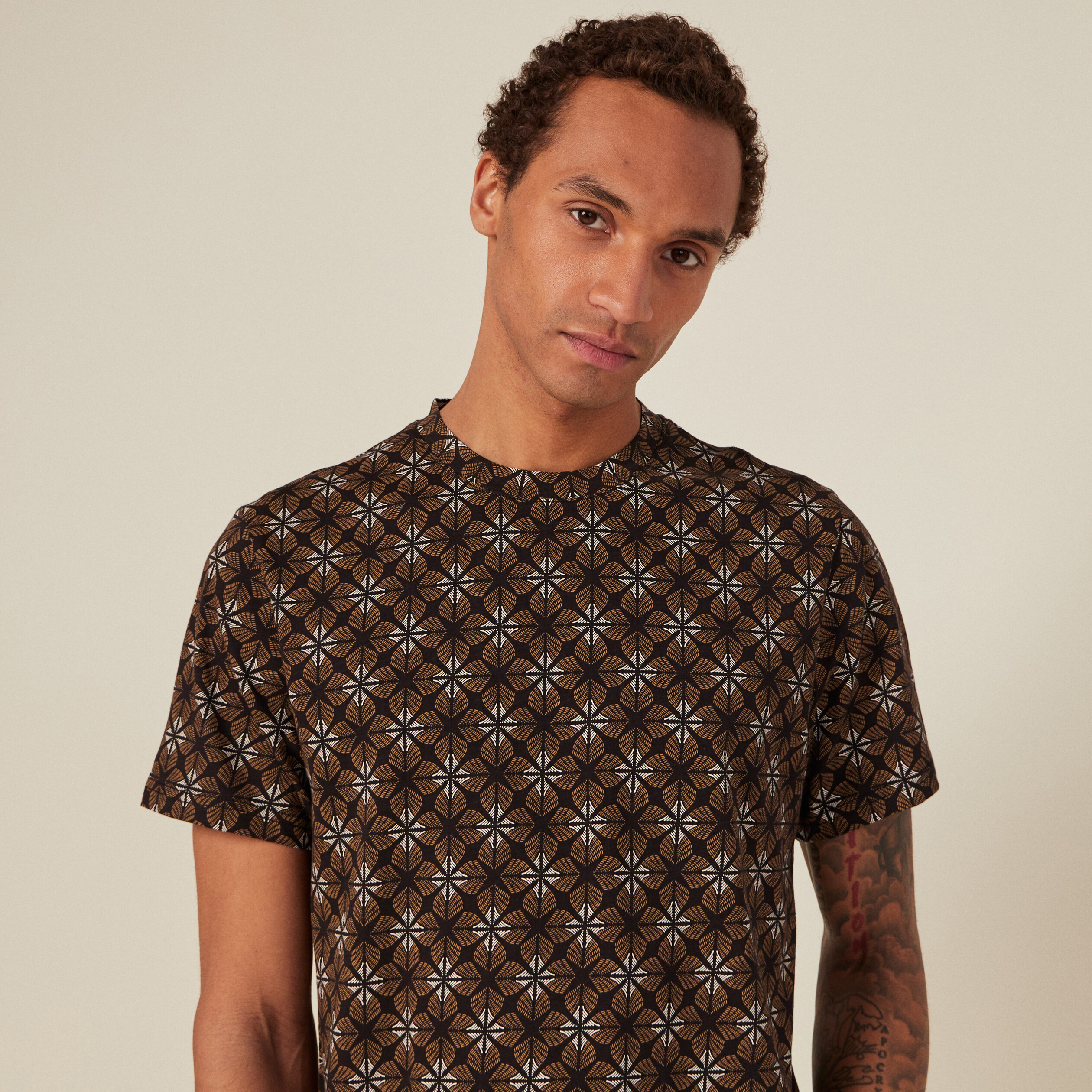 T-shirt éco-responsable marron homme