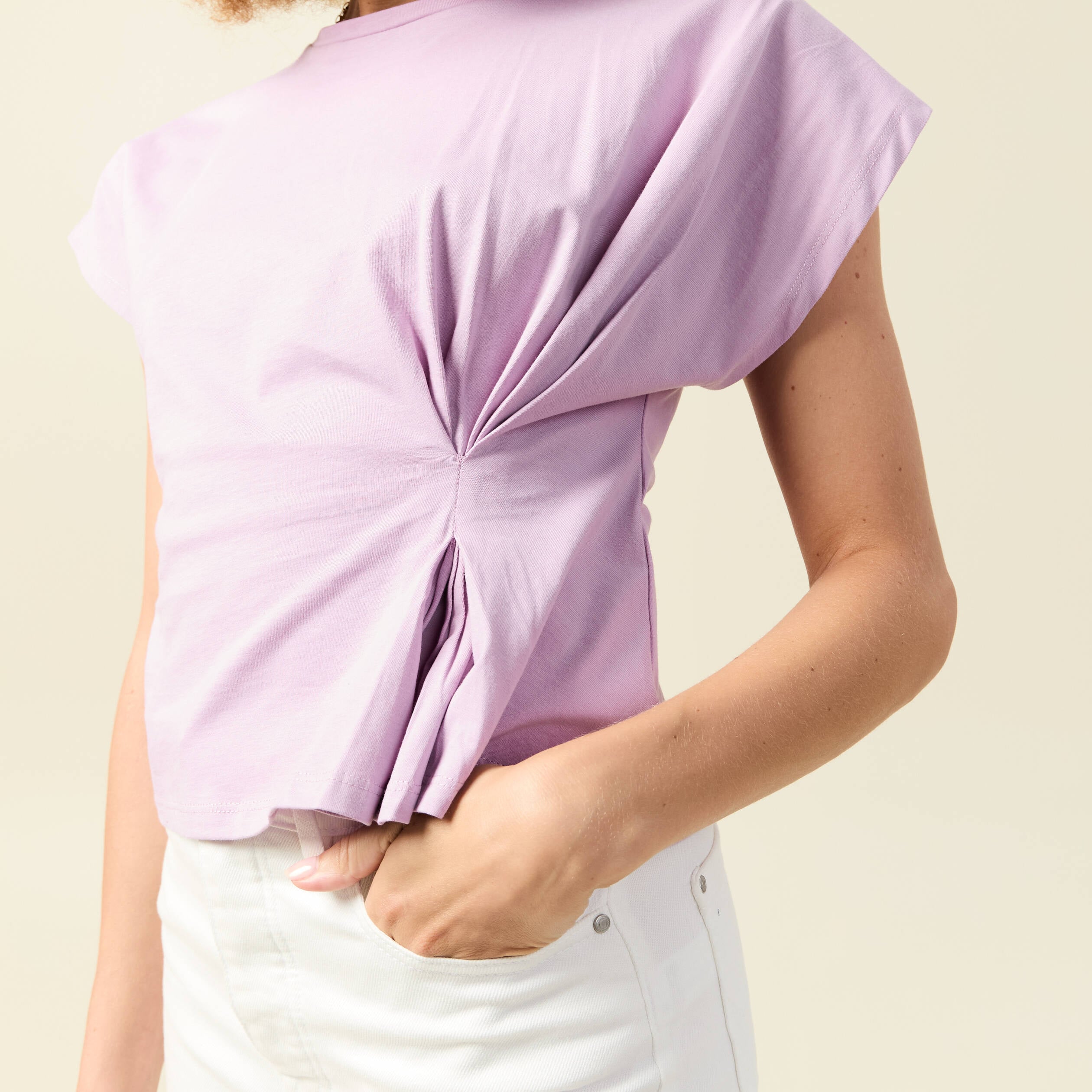 T-shirt manches courtes mauve femme