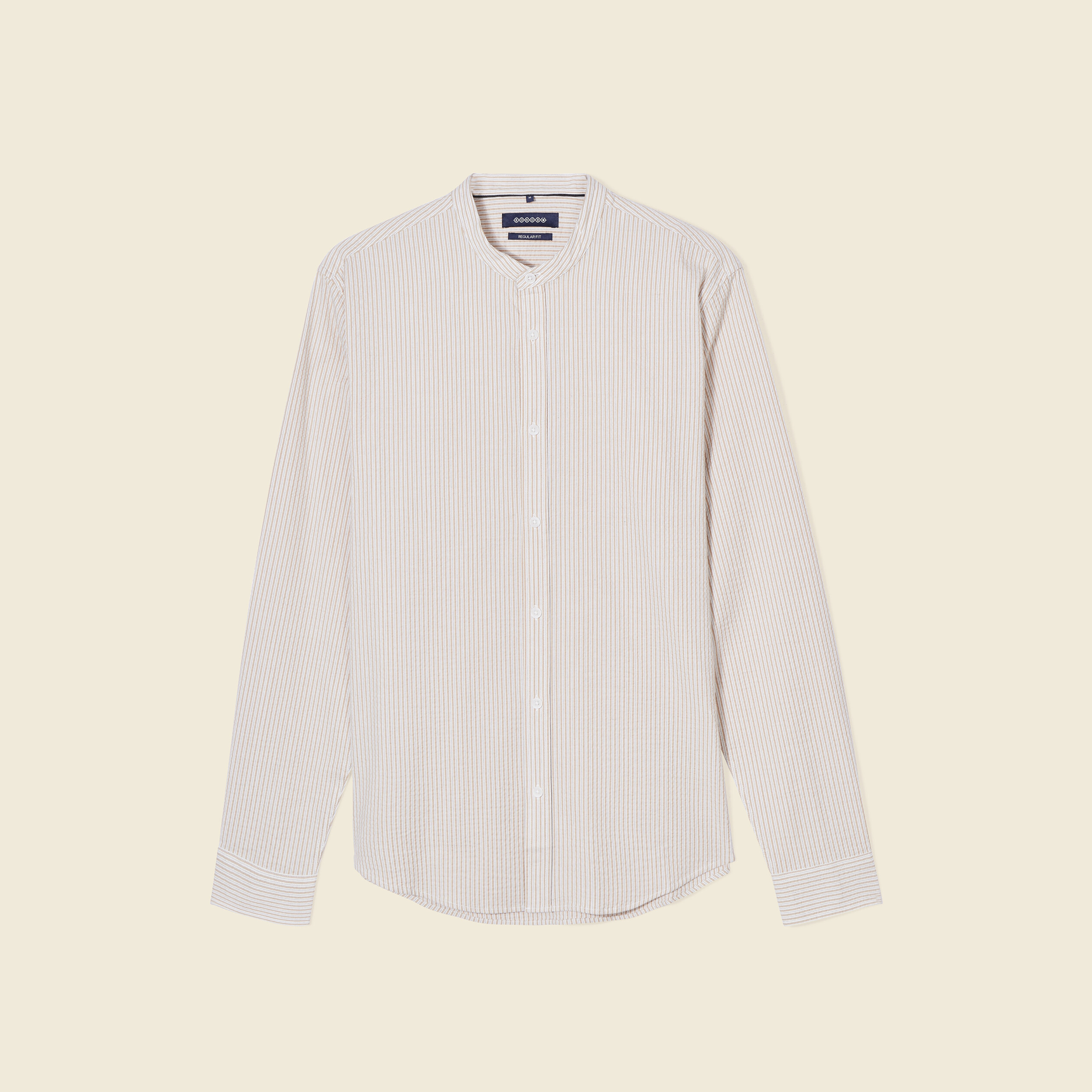 Chemise manches longues beige homme