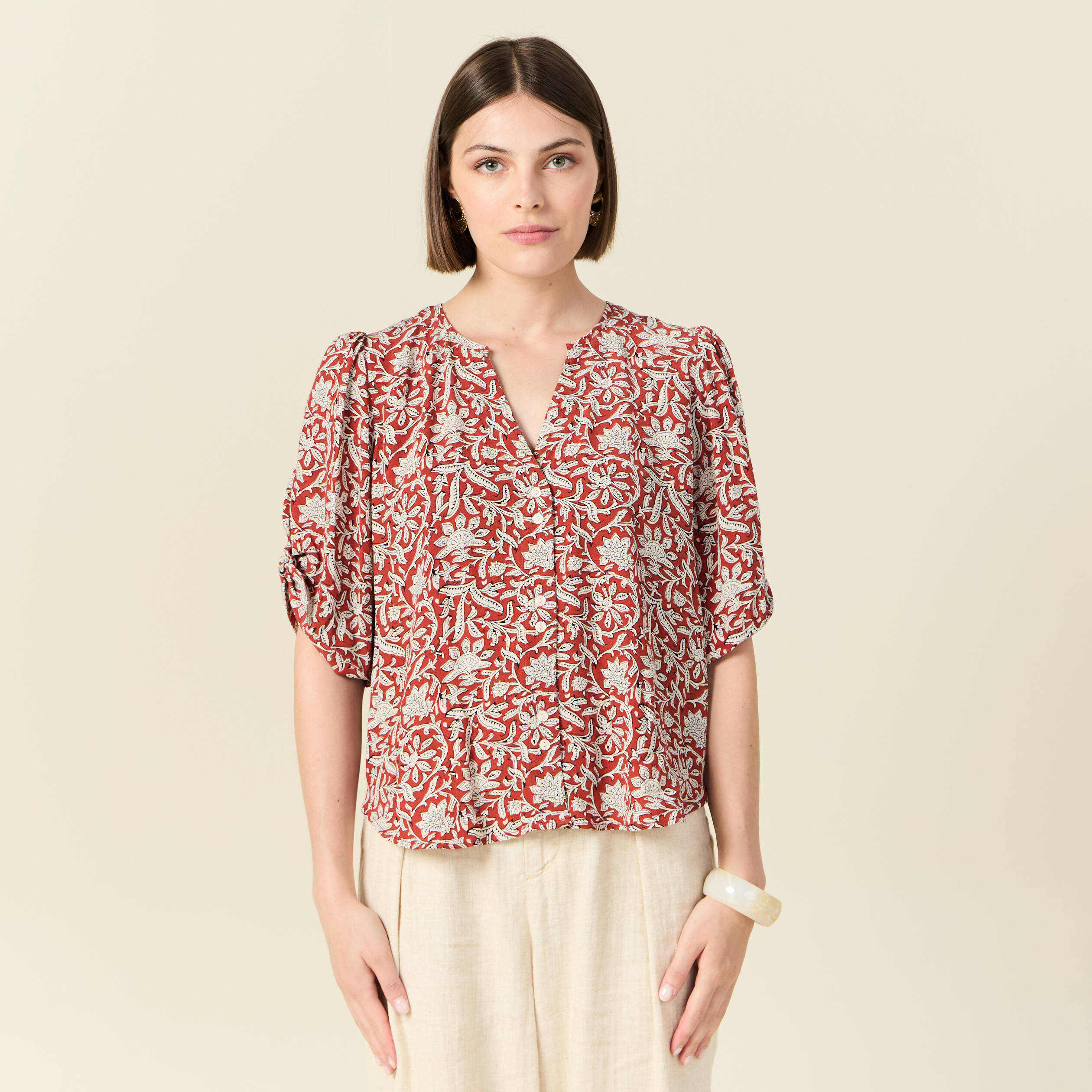 blouse manches courtes bleu gris femme Blouse manches courtes bleu gris femme
