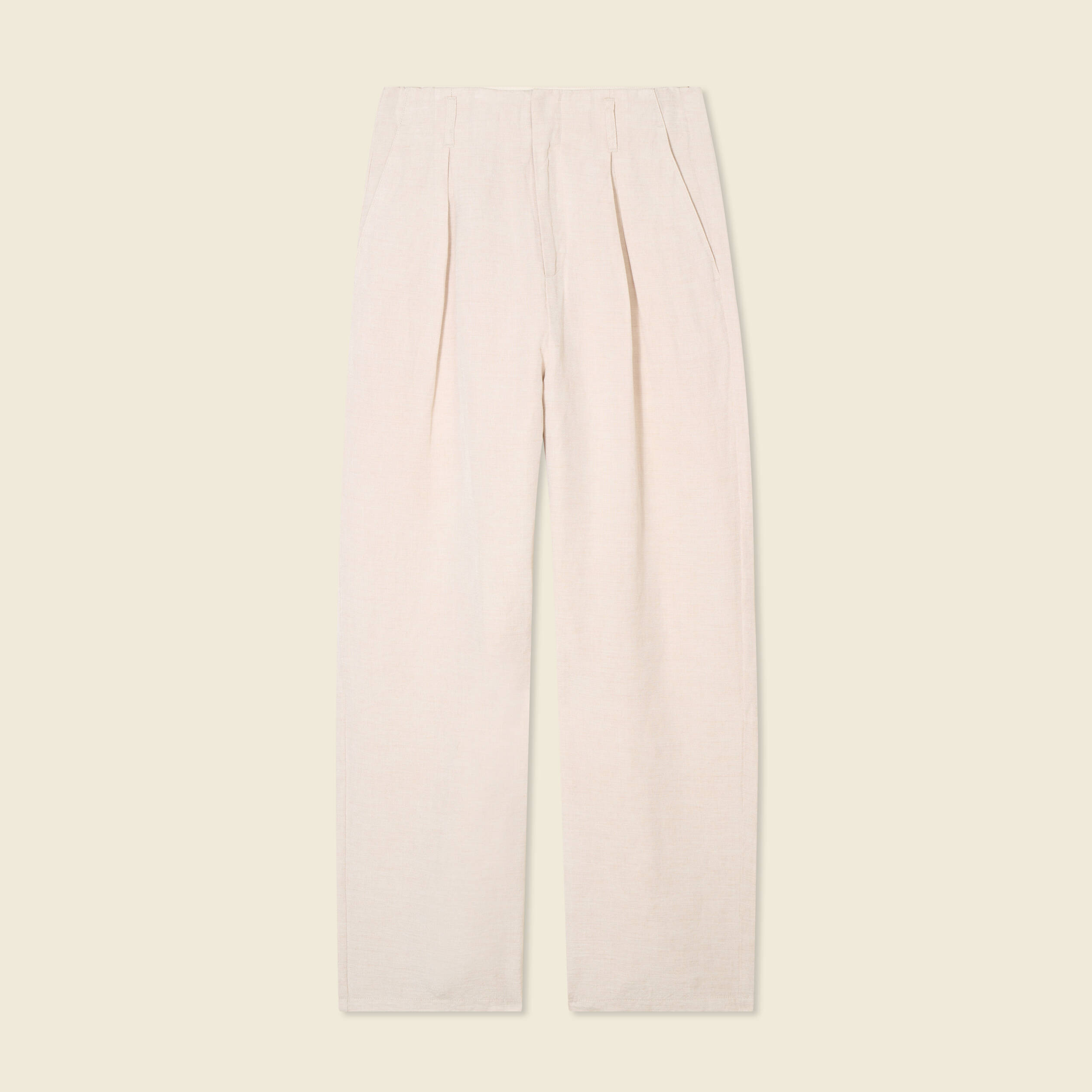 Pantalon large à pinces sable femme