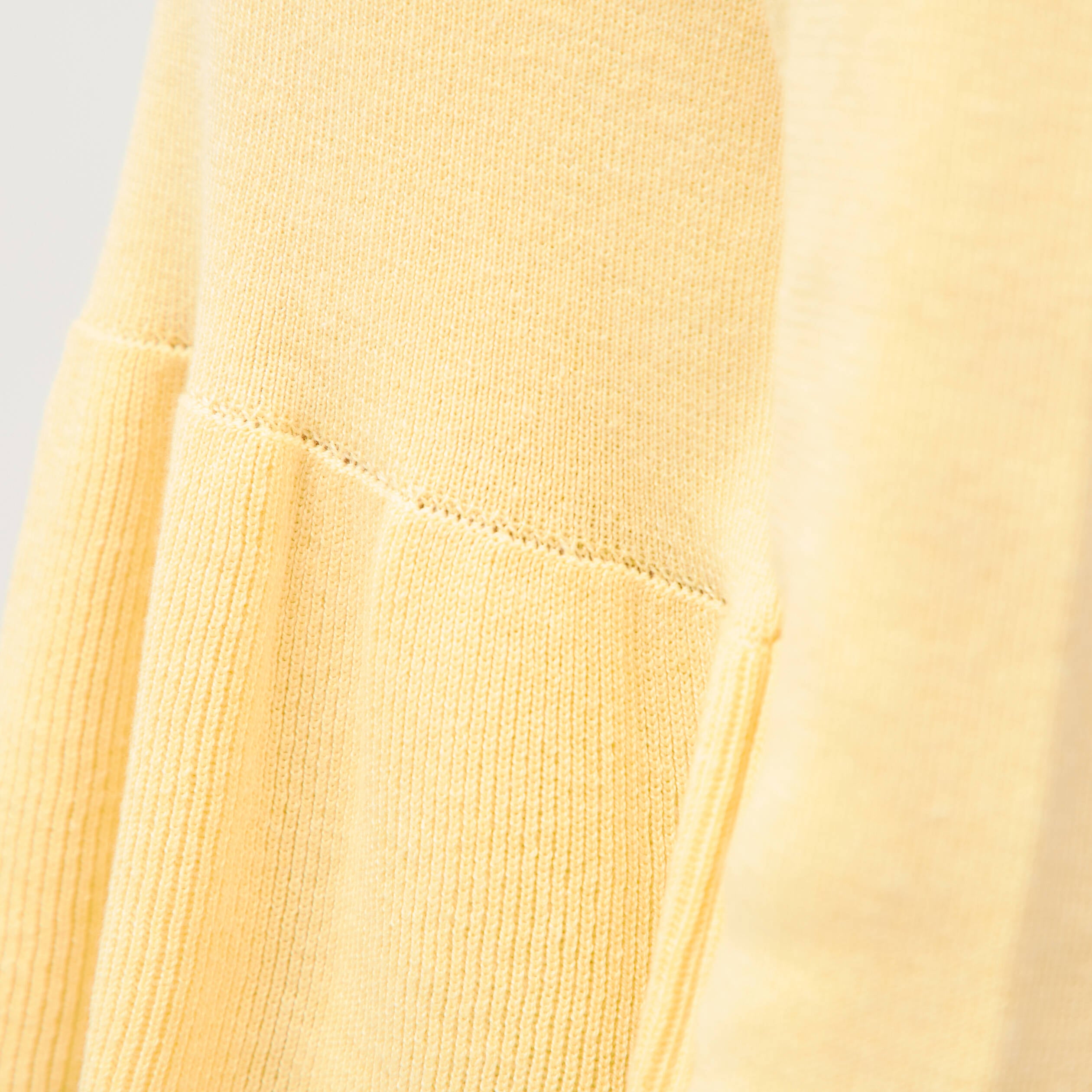 Pull col rond manches longues jaune clair femme