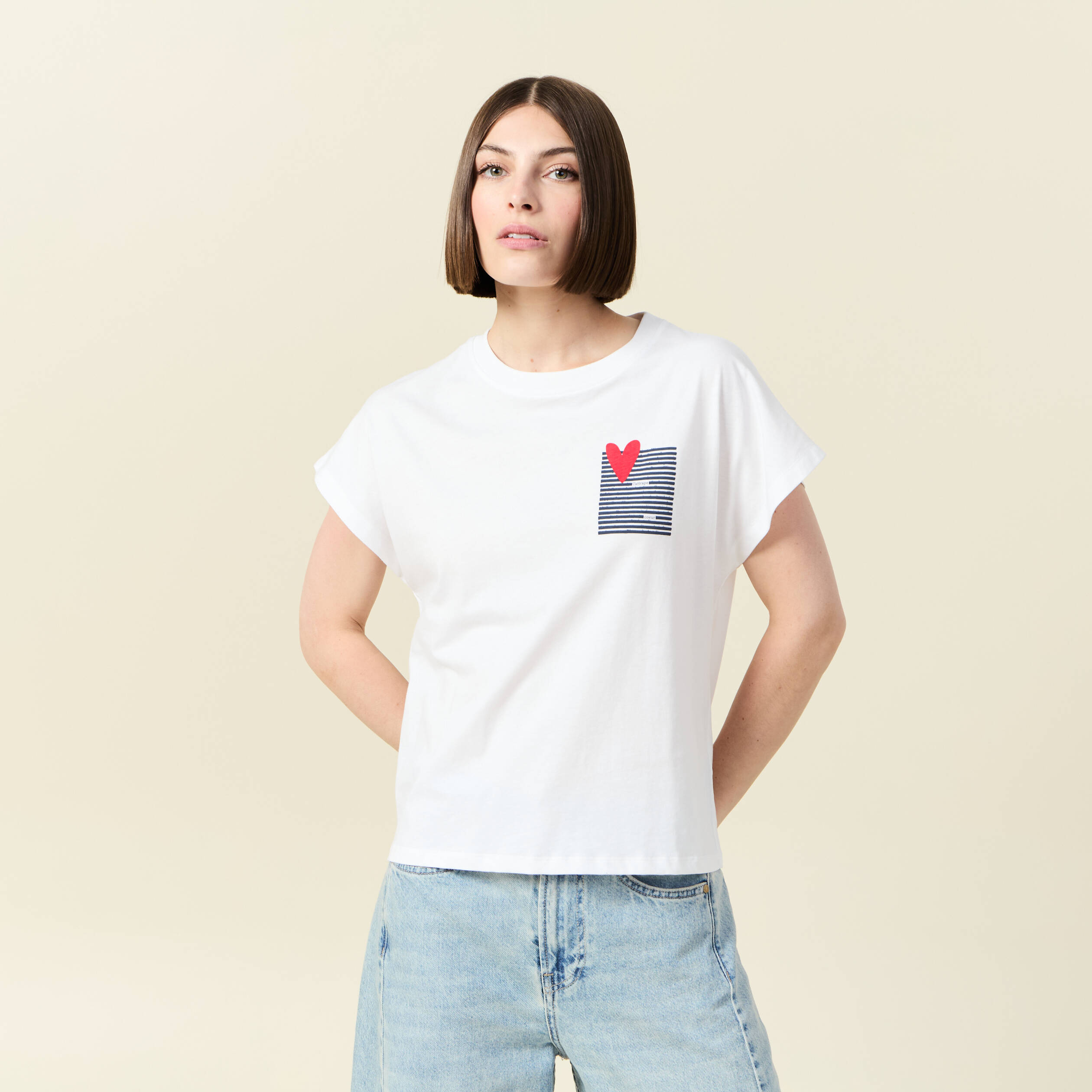 t shirt manches courtes blanc femme T-shirt manches courtes blanc femme