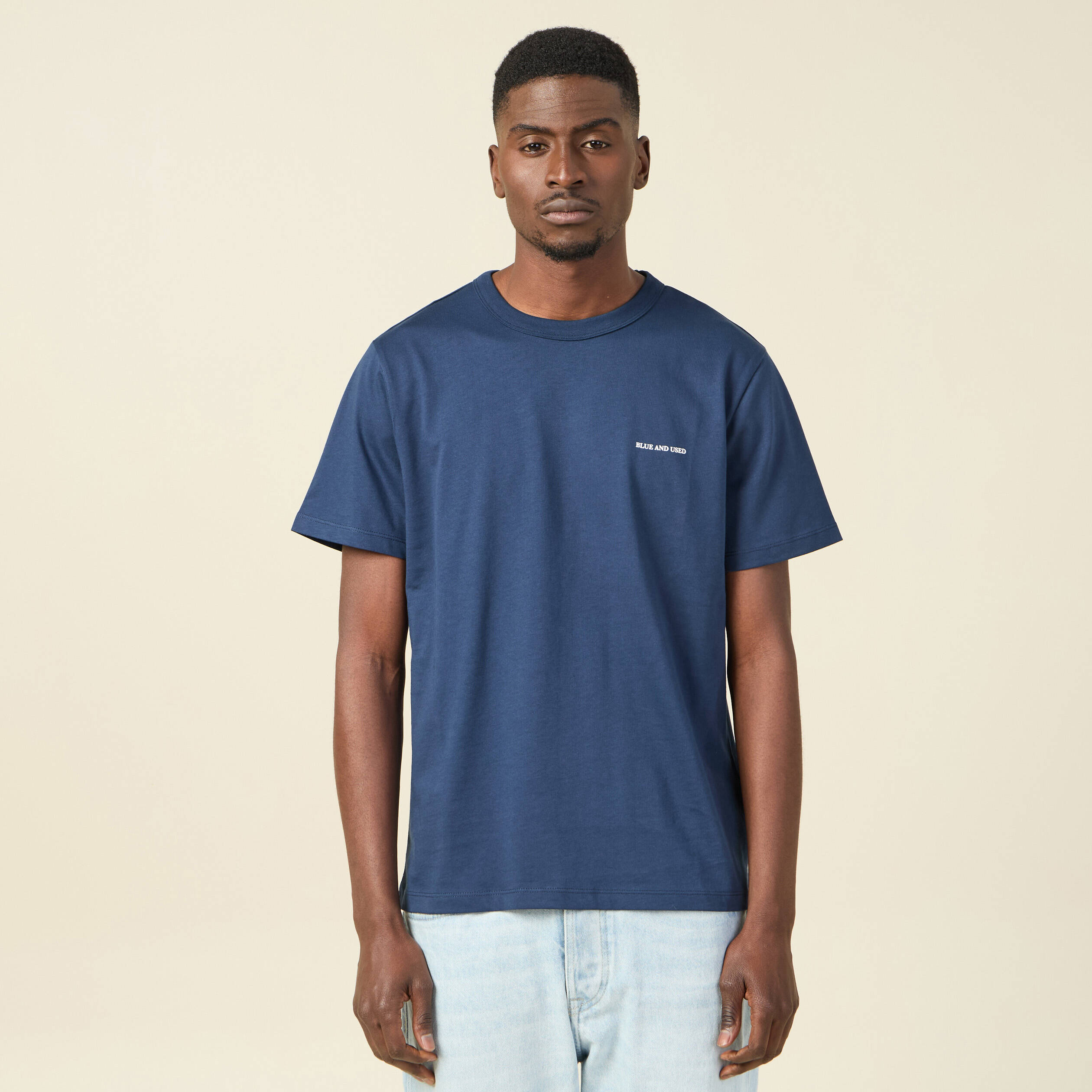 T-shirt manches courtes bleu marine homme