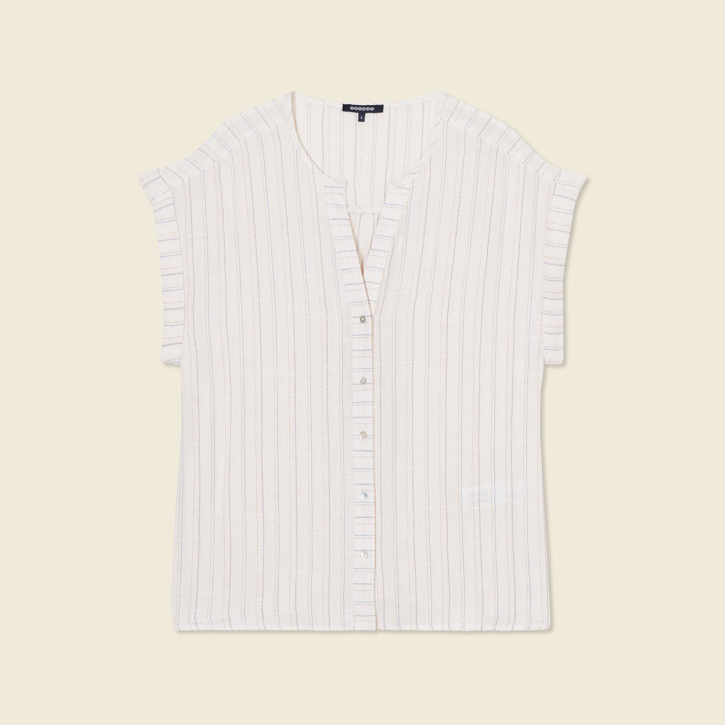 chemise manches courtes creme femme Chemise manches courtes creme femme