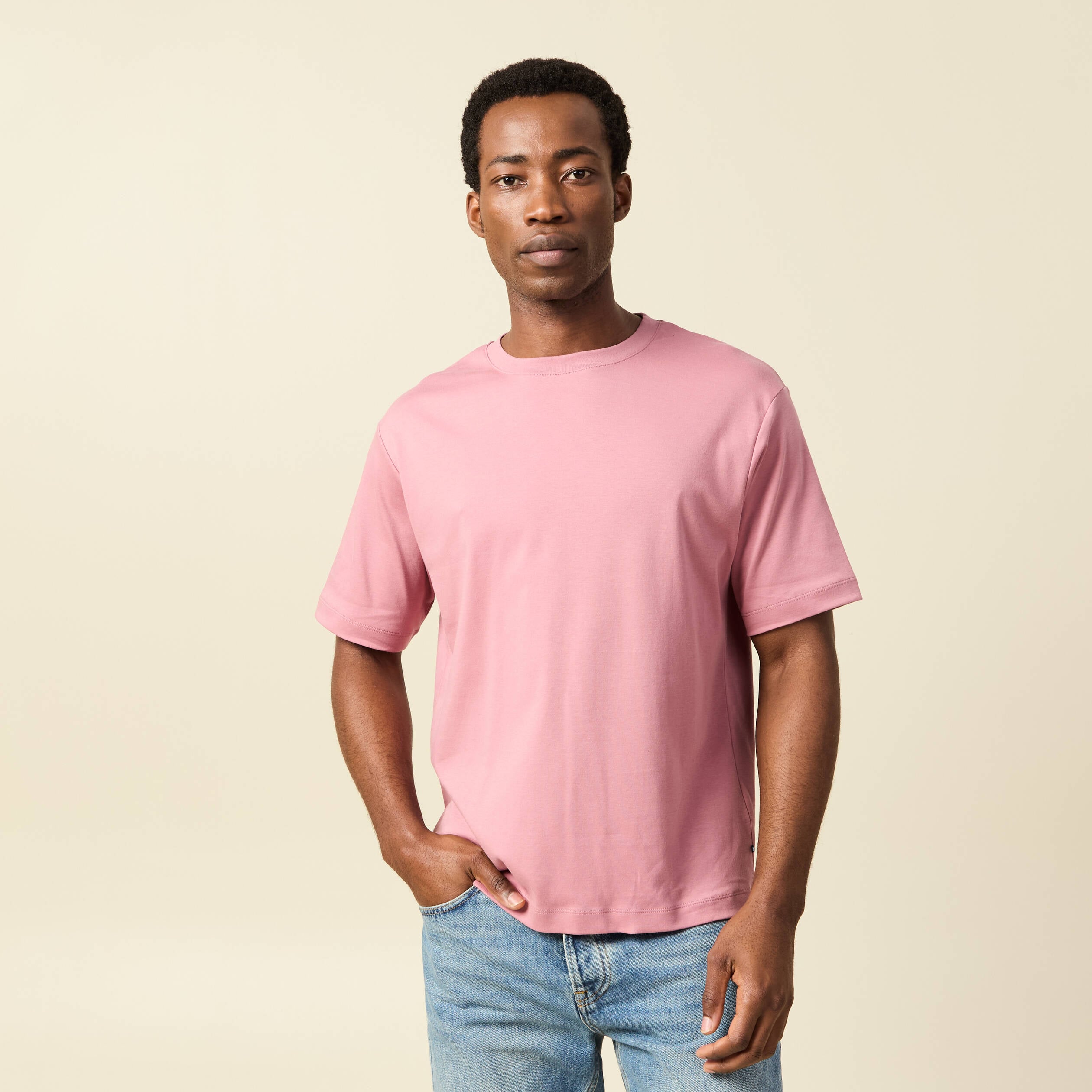 T-shirt manches courtes vieux rose homme