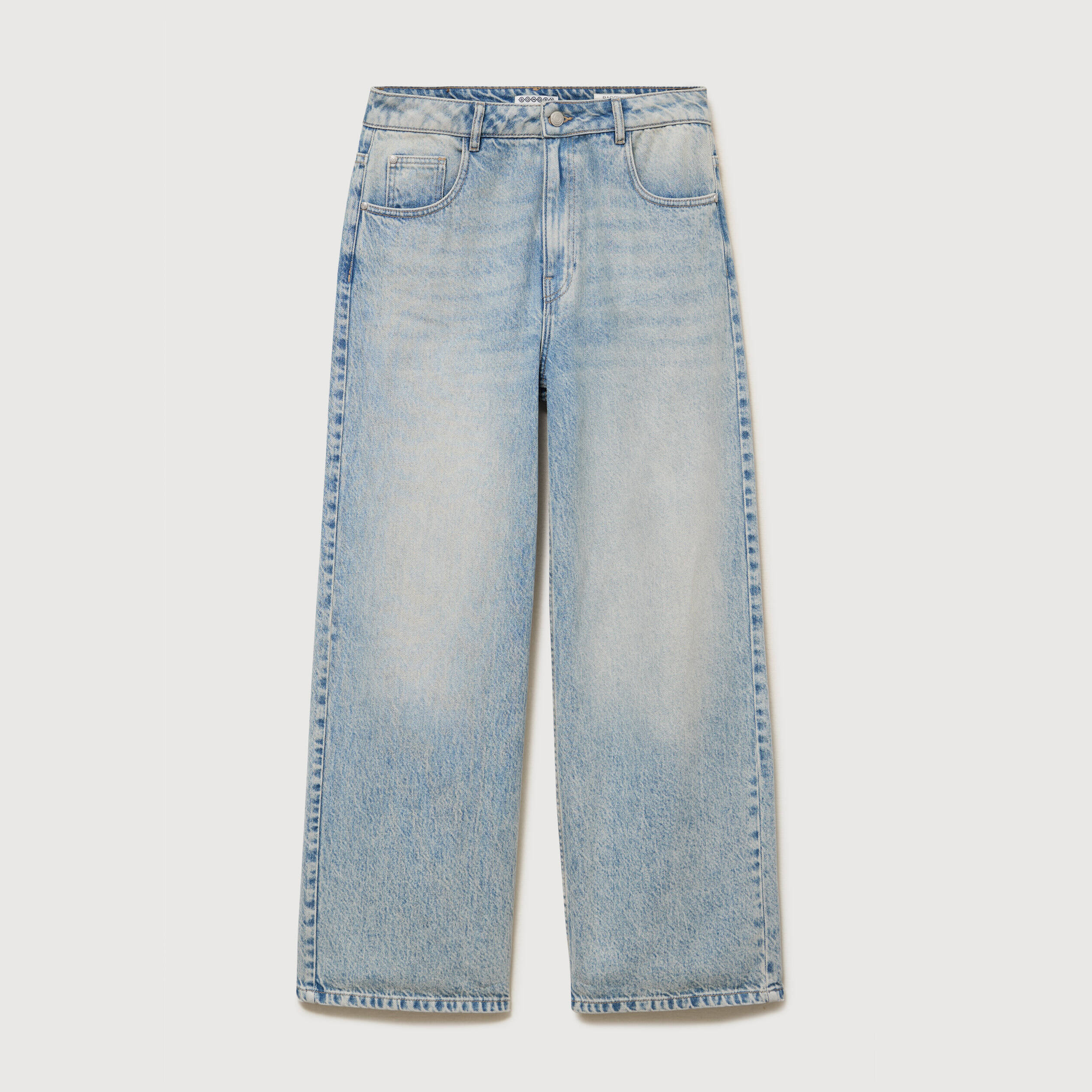 Jeans loose taille standard bleu femme