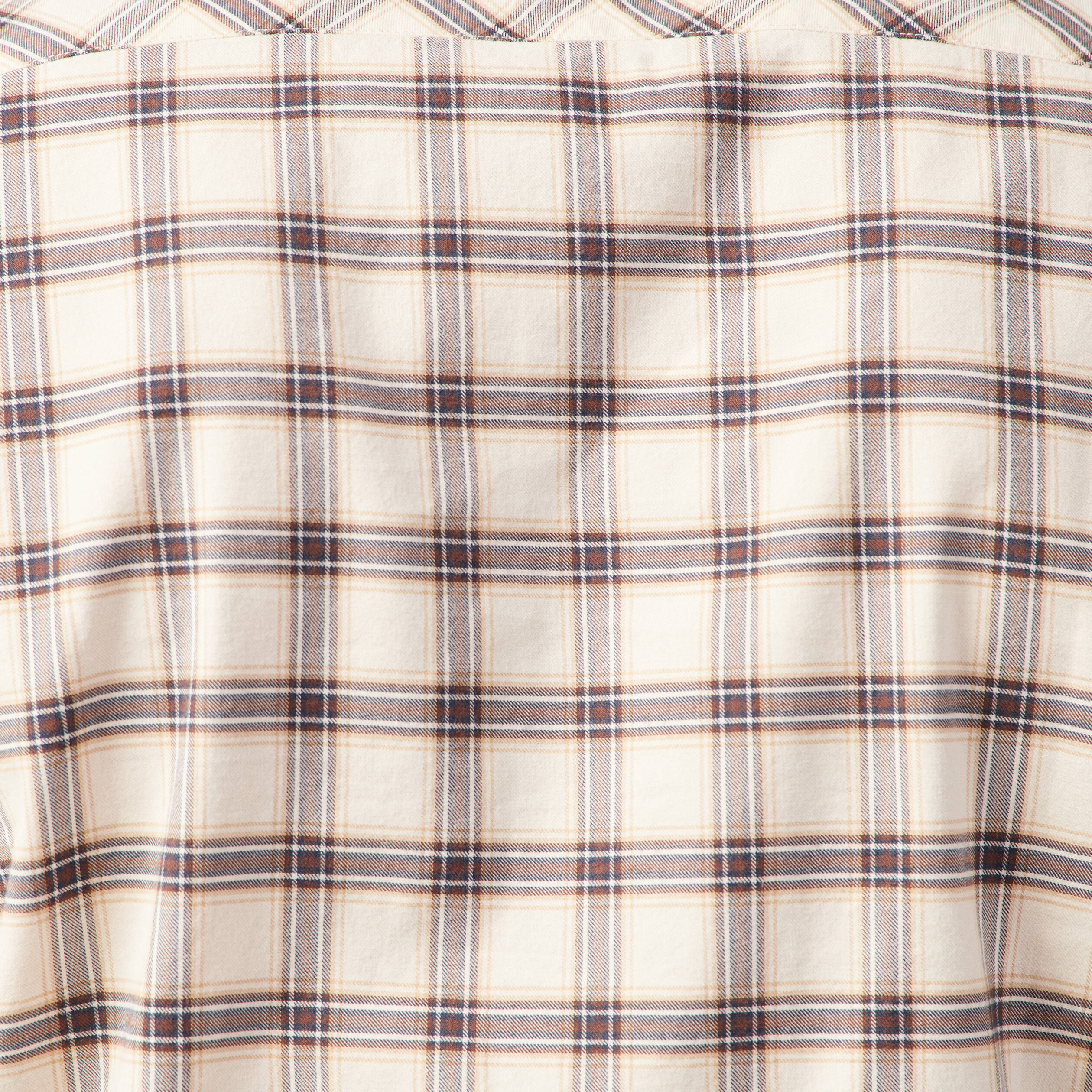 Chemise &agrave; carreaux en coton ecru homme