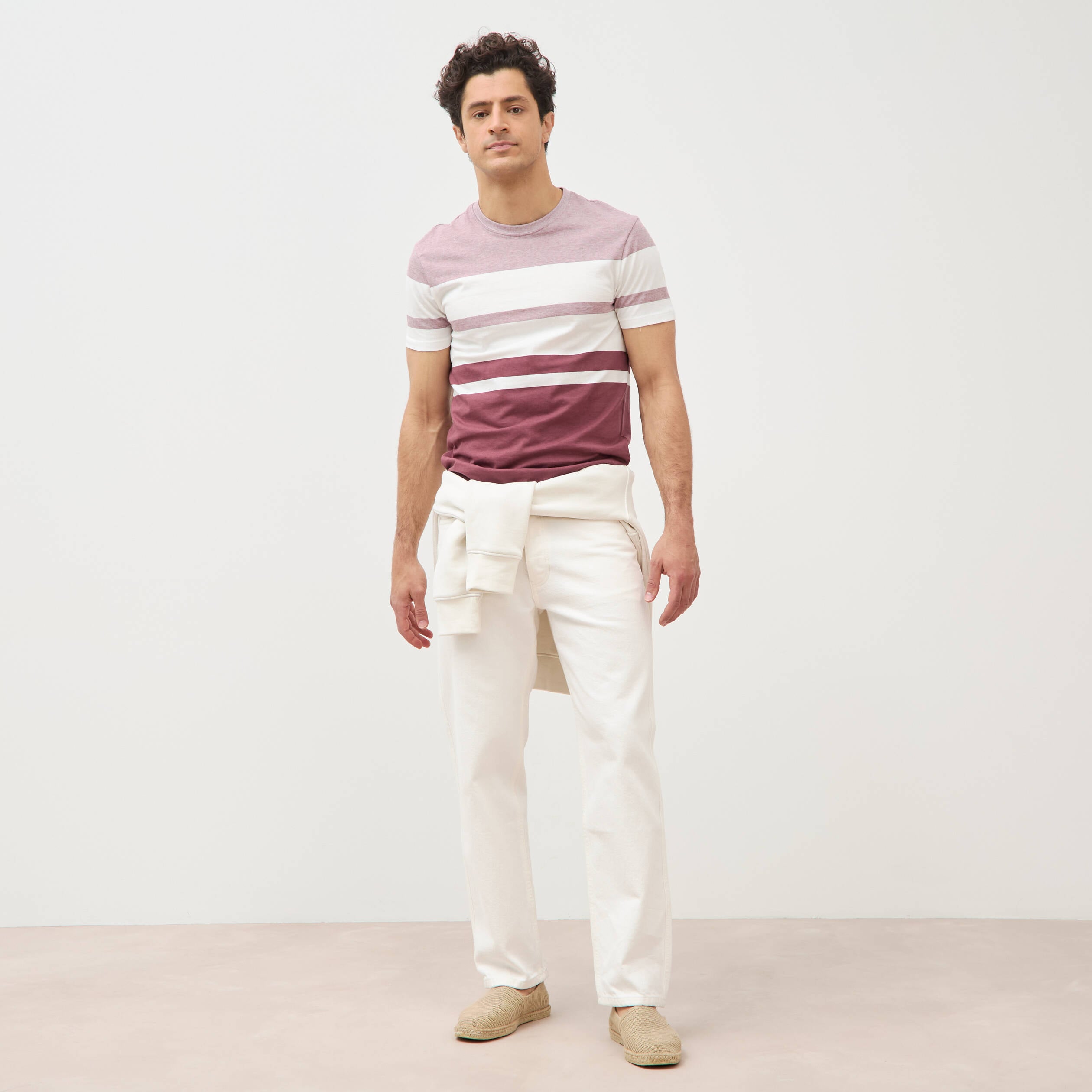 T-shirt manches courtes vieux rose homme