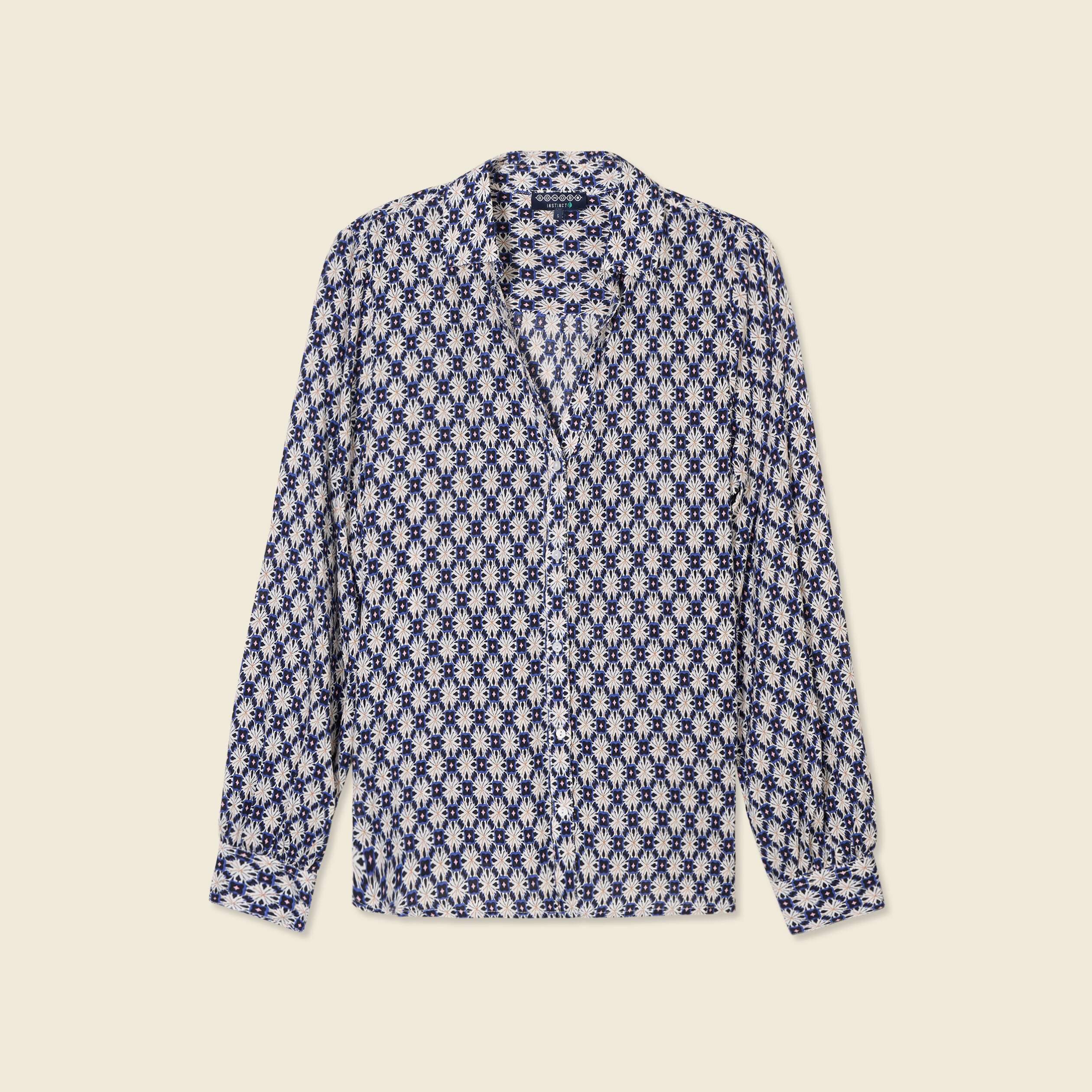 Blouse manches longues bleu femme