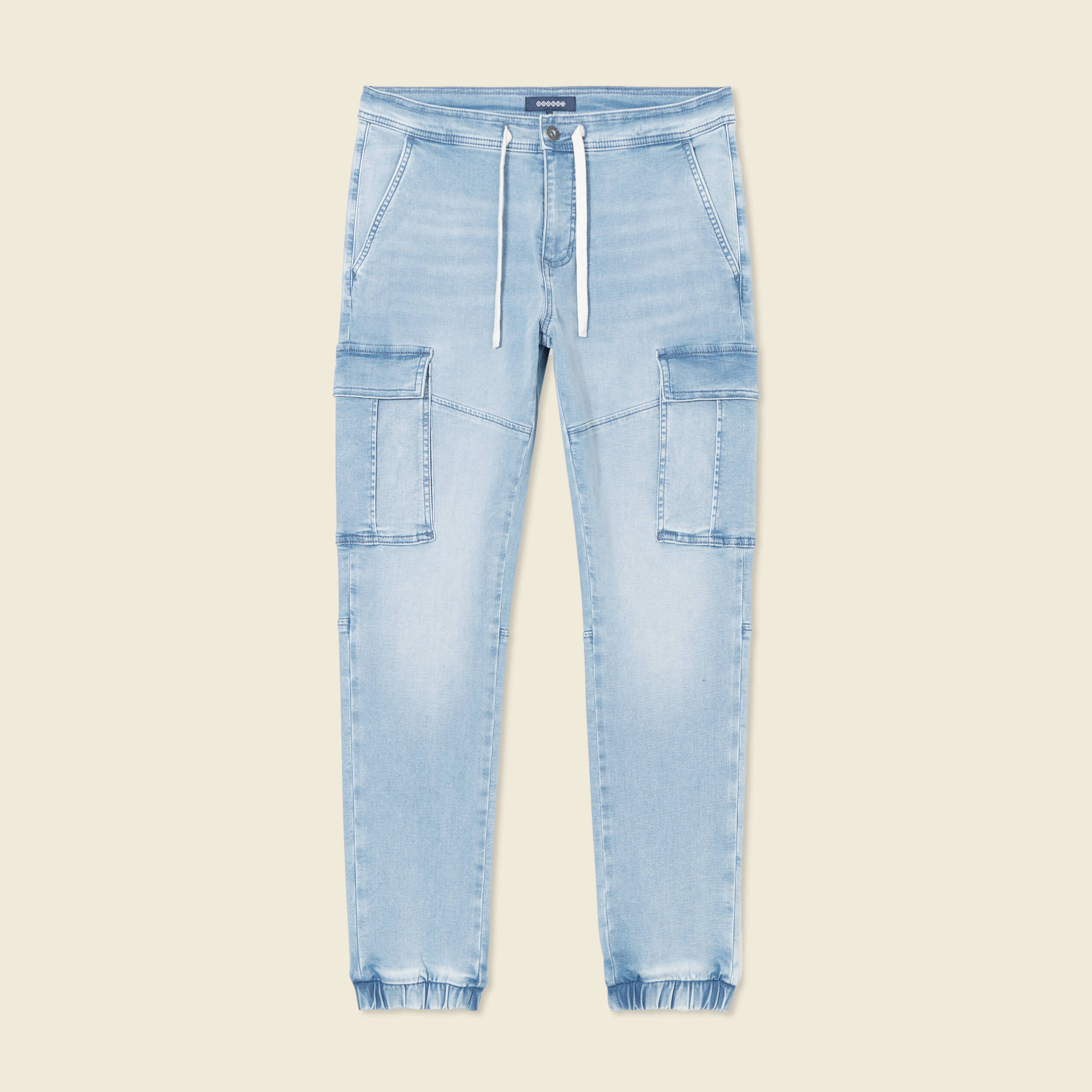 jeans battle a coulisse denim bleach homme Jeans battle à coulisse denim bleach homme