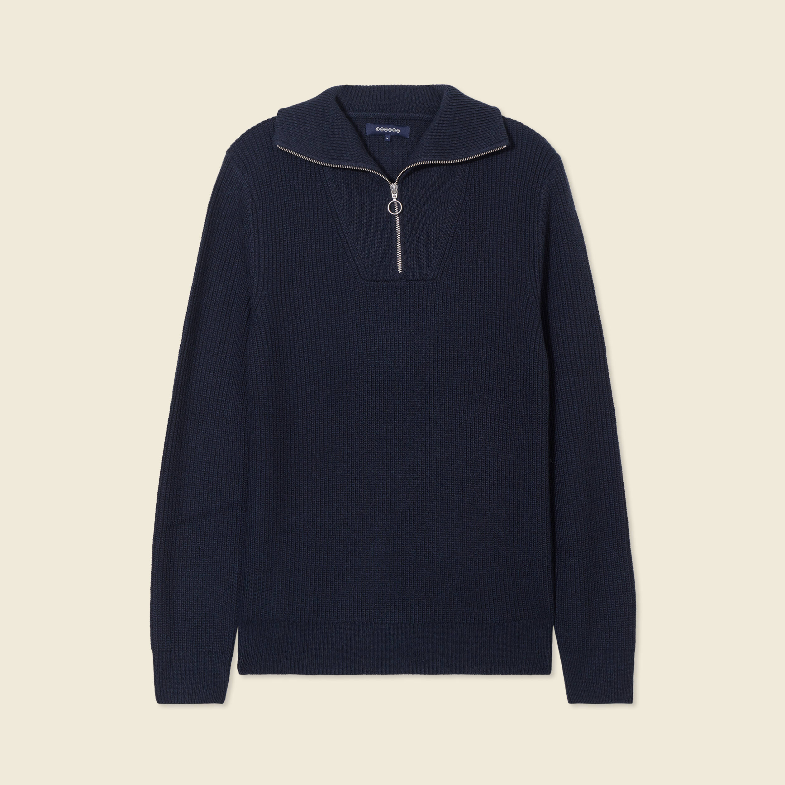 Pull col camionneur bleu marine homme
