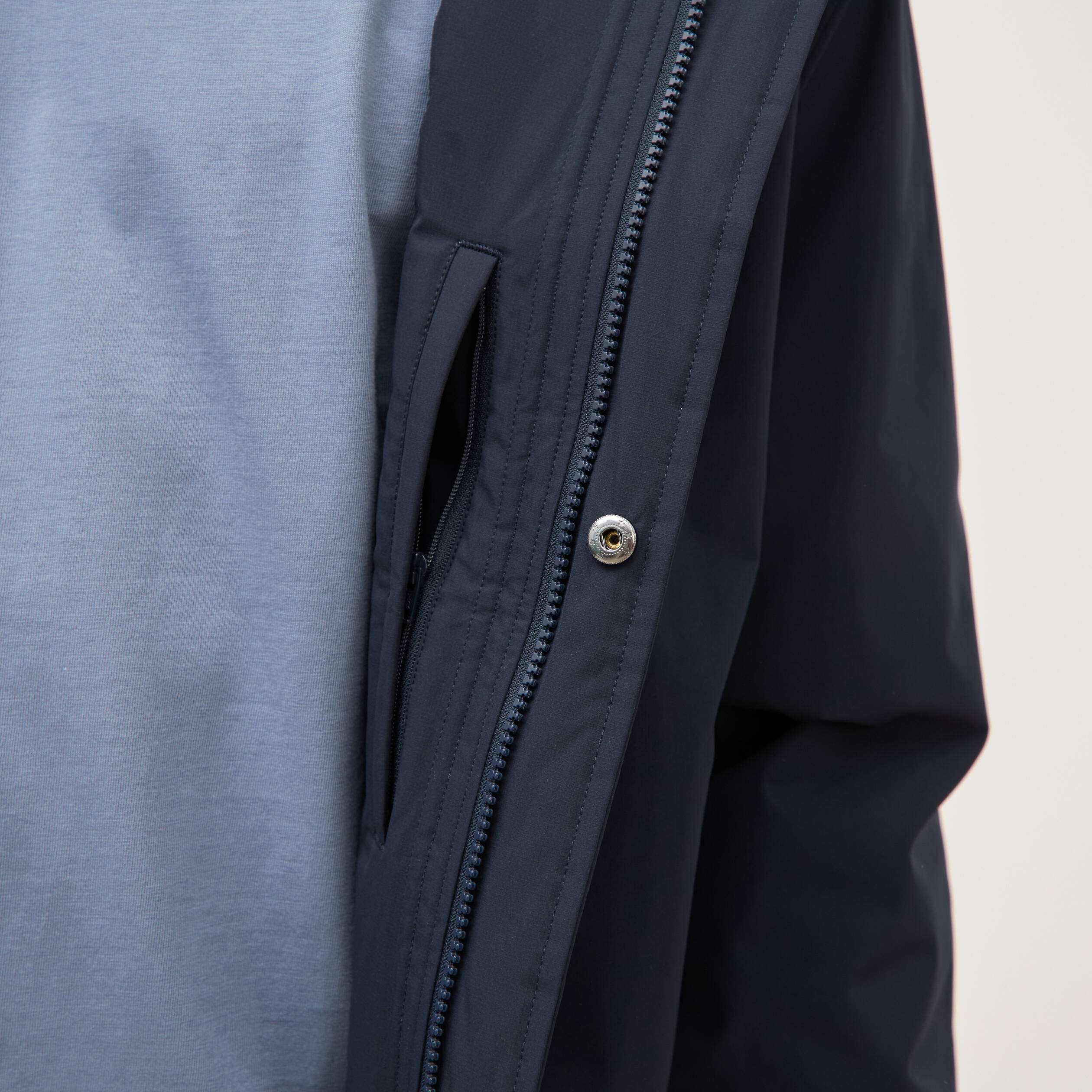 Parka coupe r&eacute;guli&egrave;re &agrave; capuche bleu marine homme