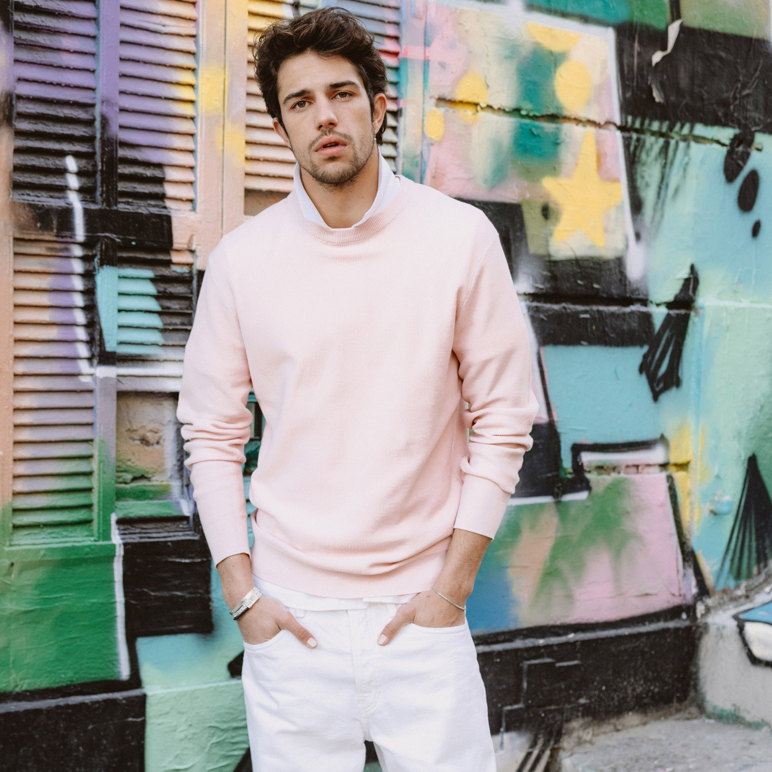 Pull Homme Tricoté Manches Longues Col Arrondi Casual Décontracté Noir
