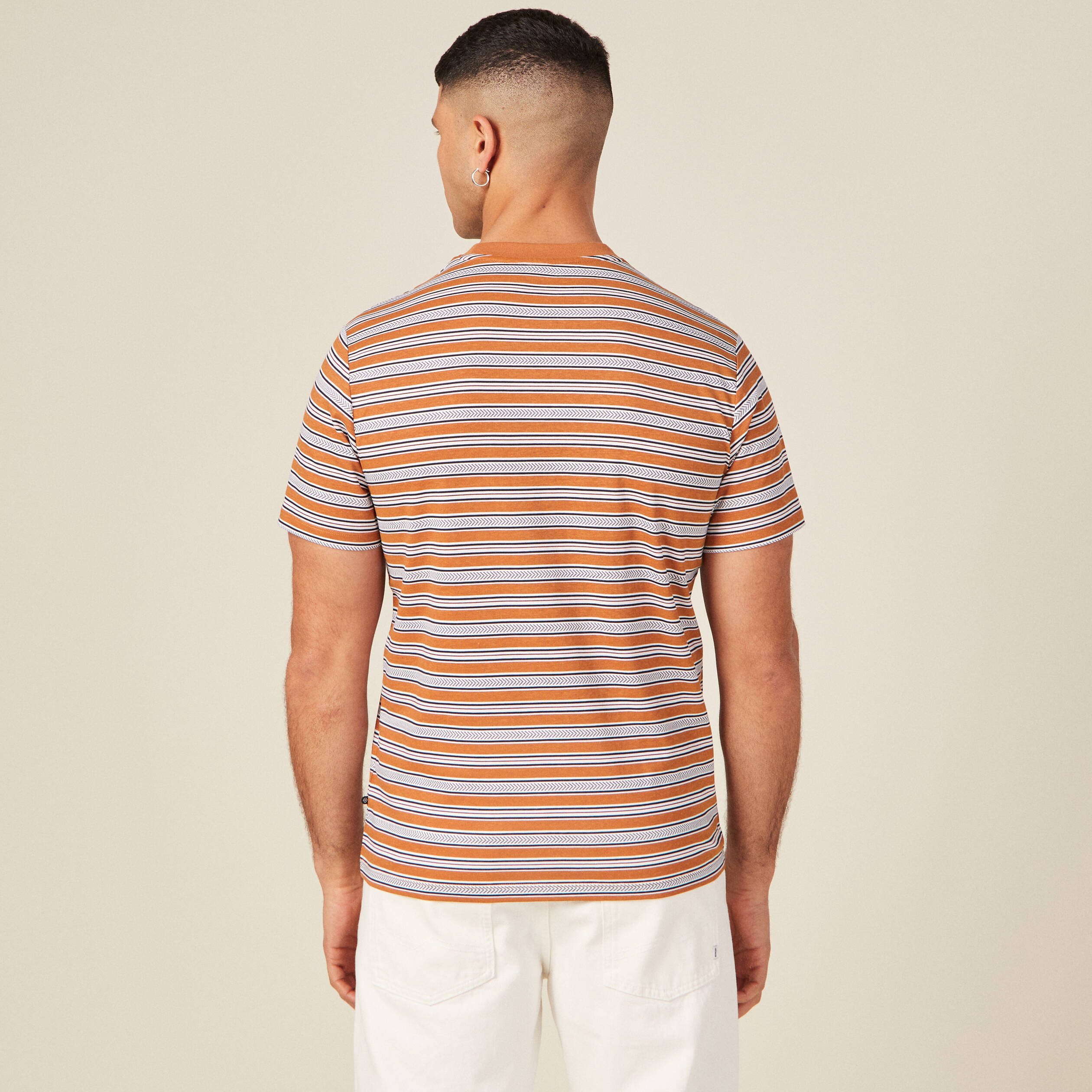 t shirt manches courtes marron clair homme T-shirt manches courtes marron clair homme
