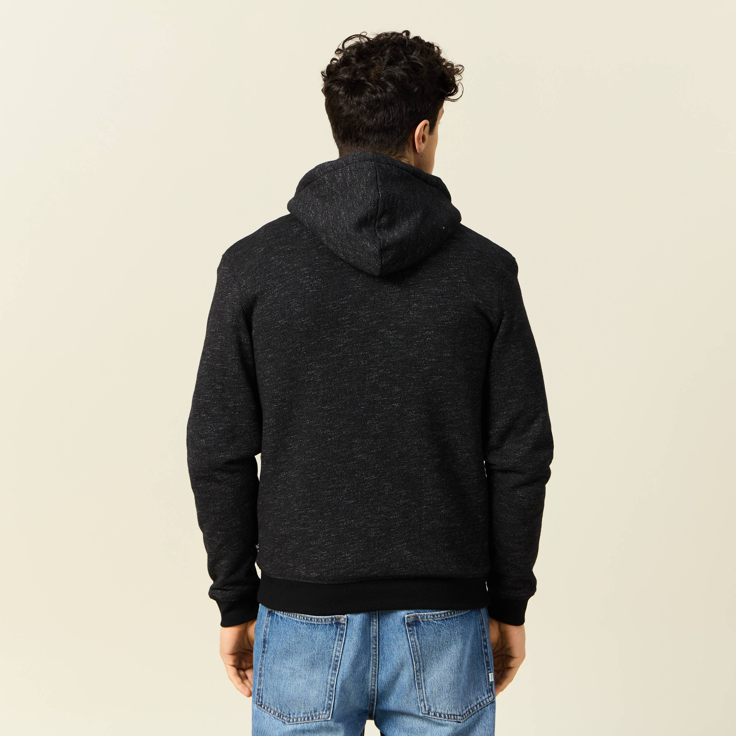 sweat manches longues zippe noir homme Sweat manches longues zippé noir homme