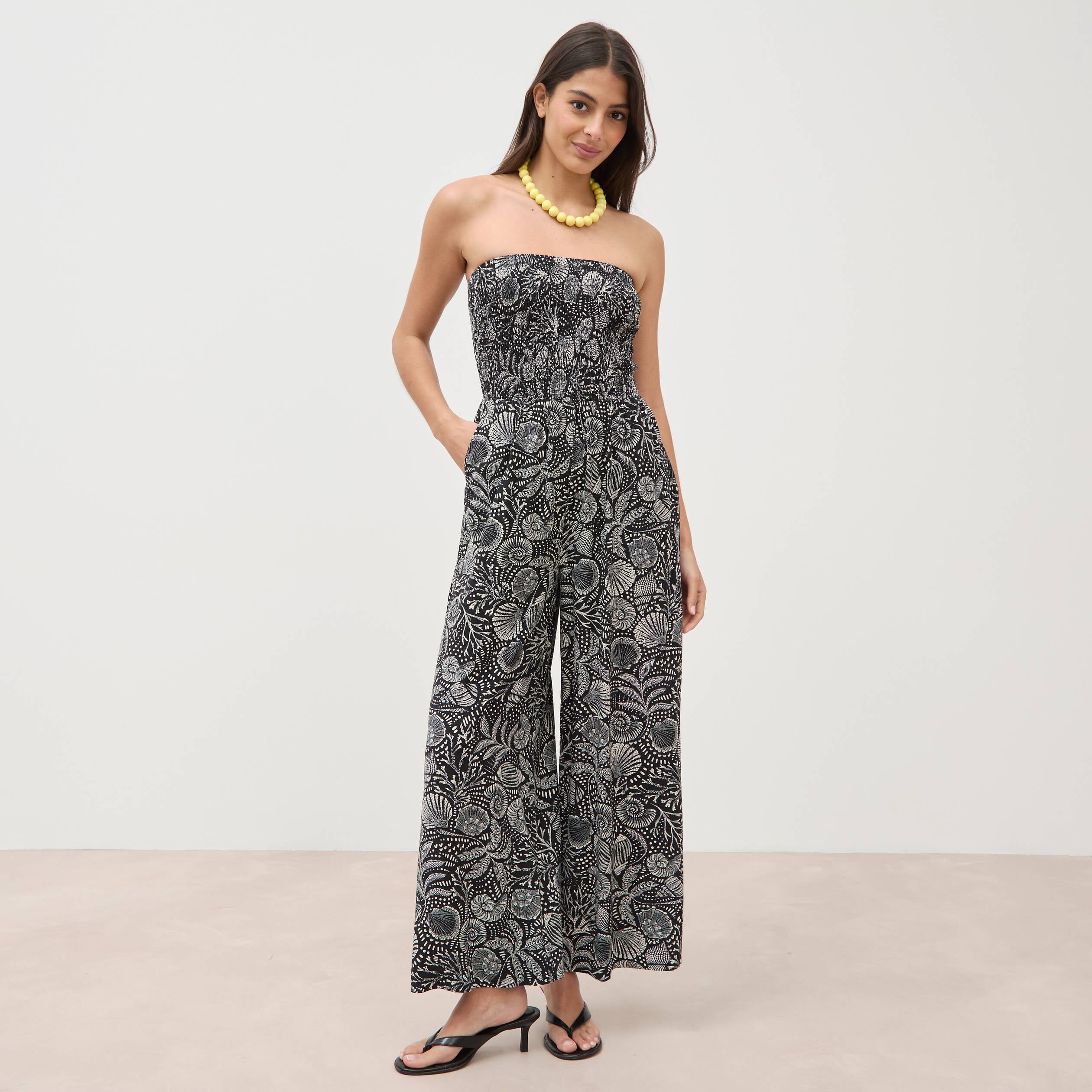 Combinaison bustier sans manches noir femme