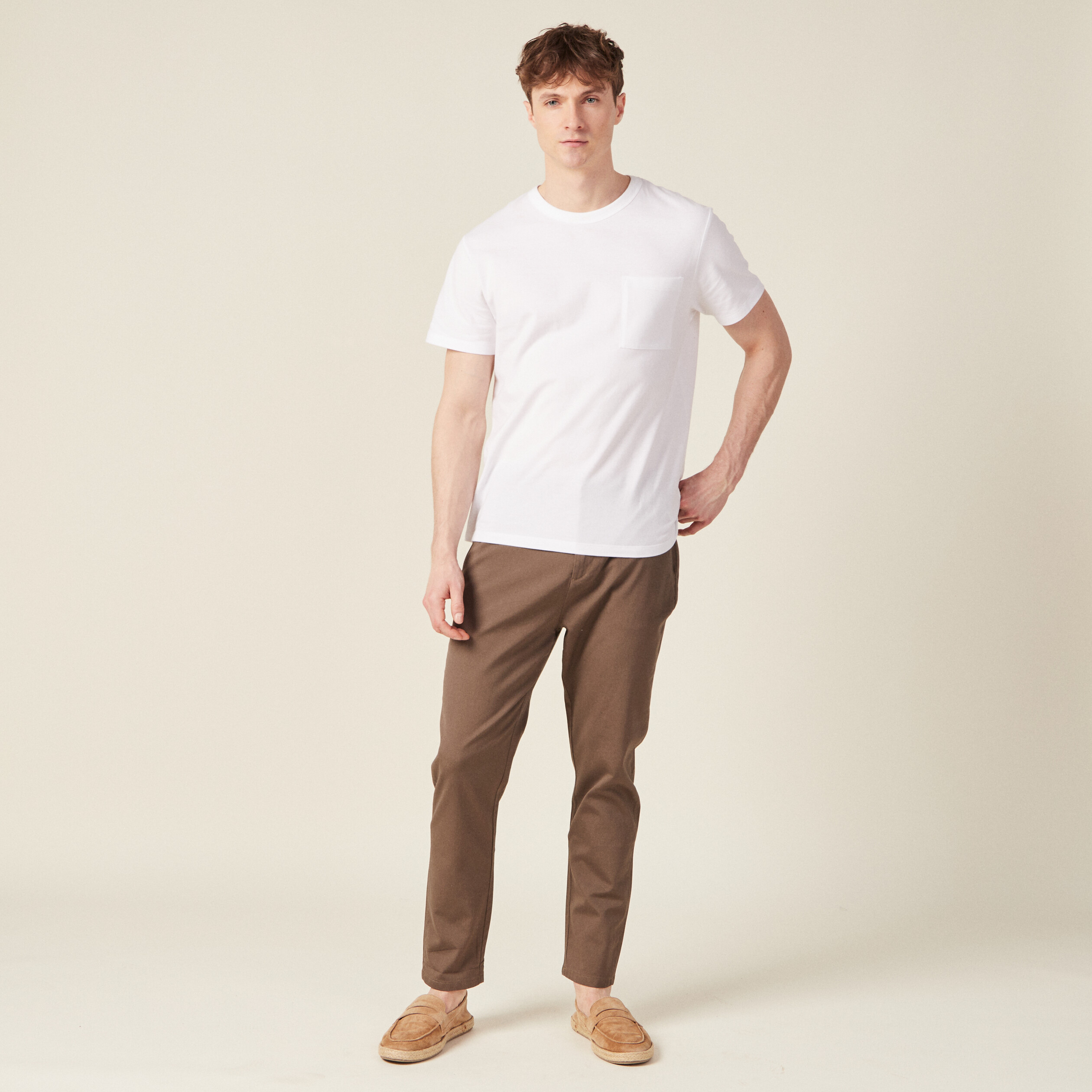 pantalon chino 78eme taupe homme Pantalon chino 7/8ème taupe homme