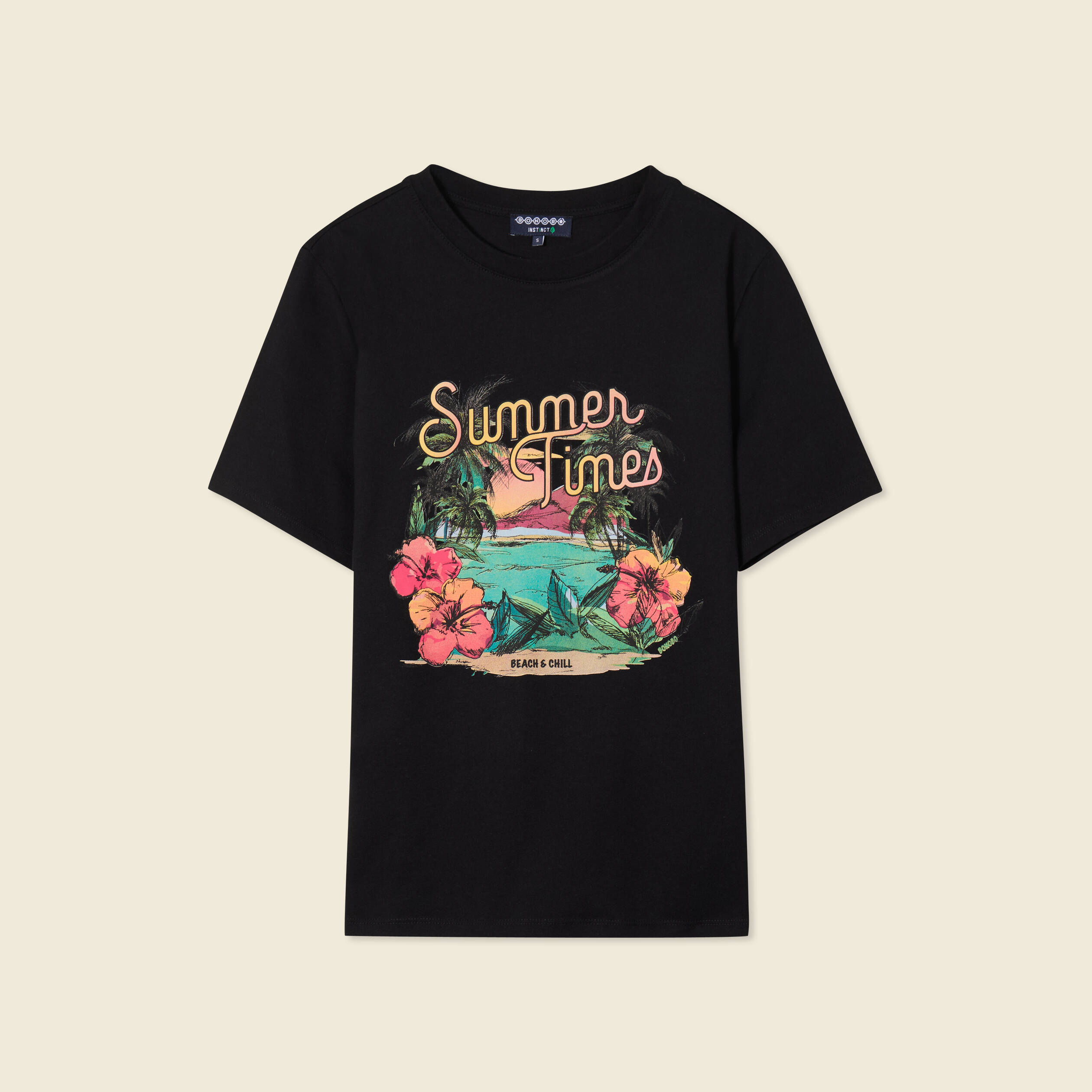 T-shirt manches courtes noir femme