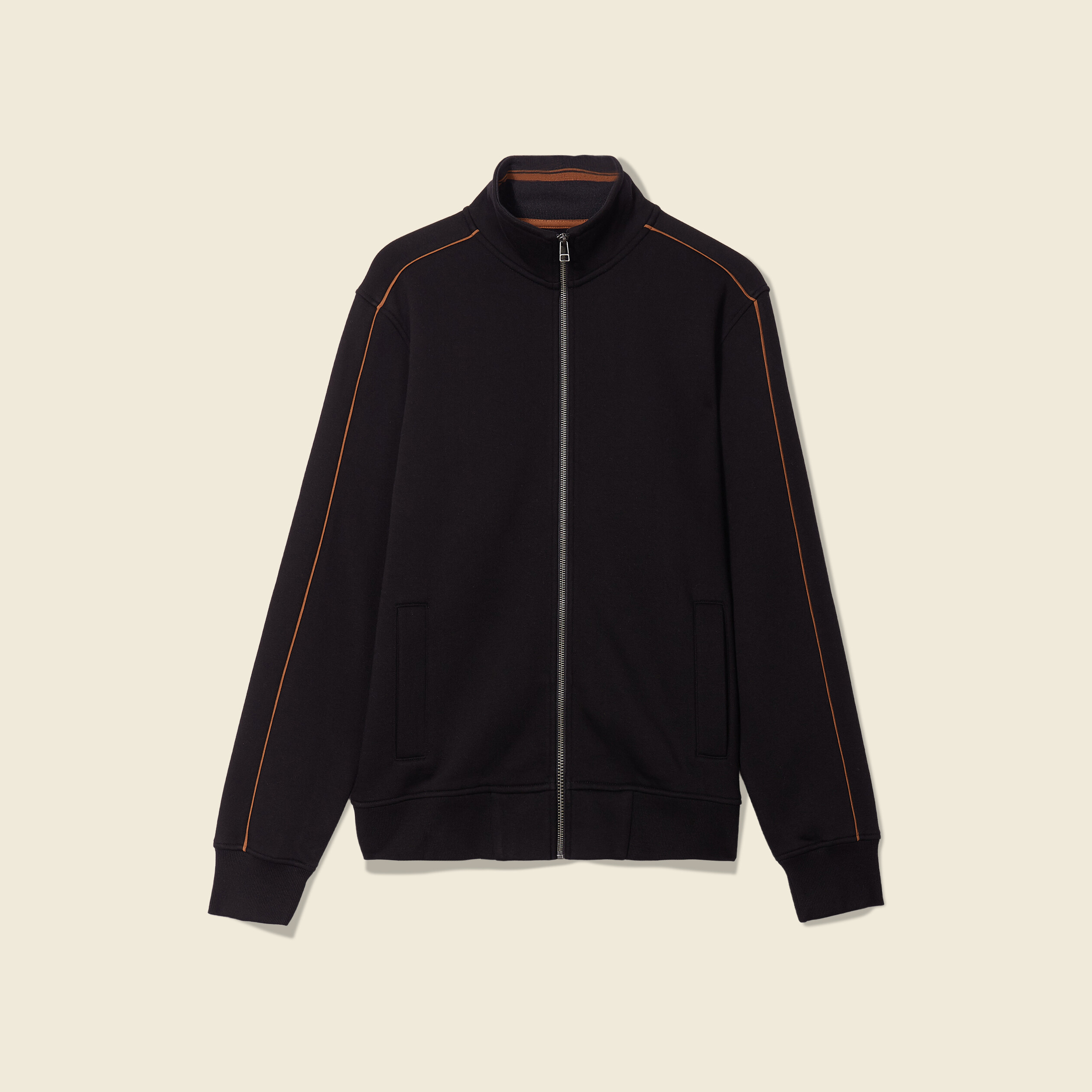 Gilet zippé col montant noir homme