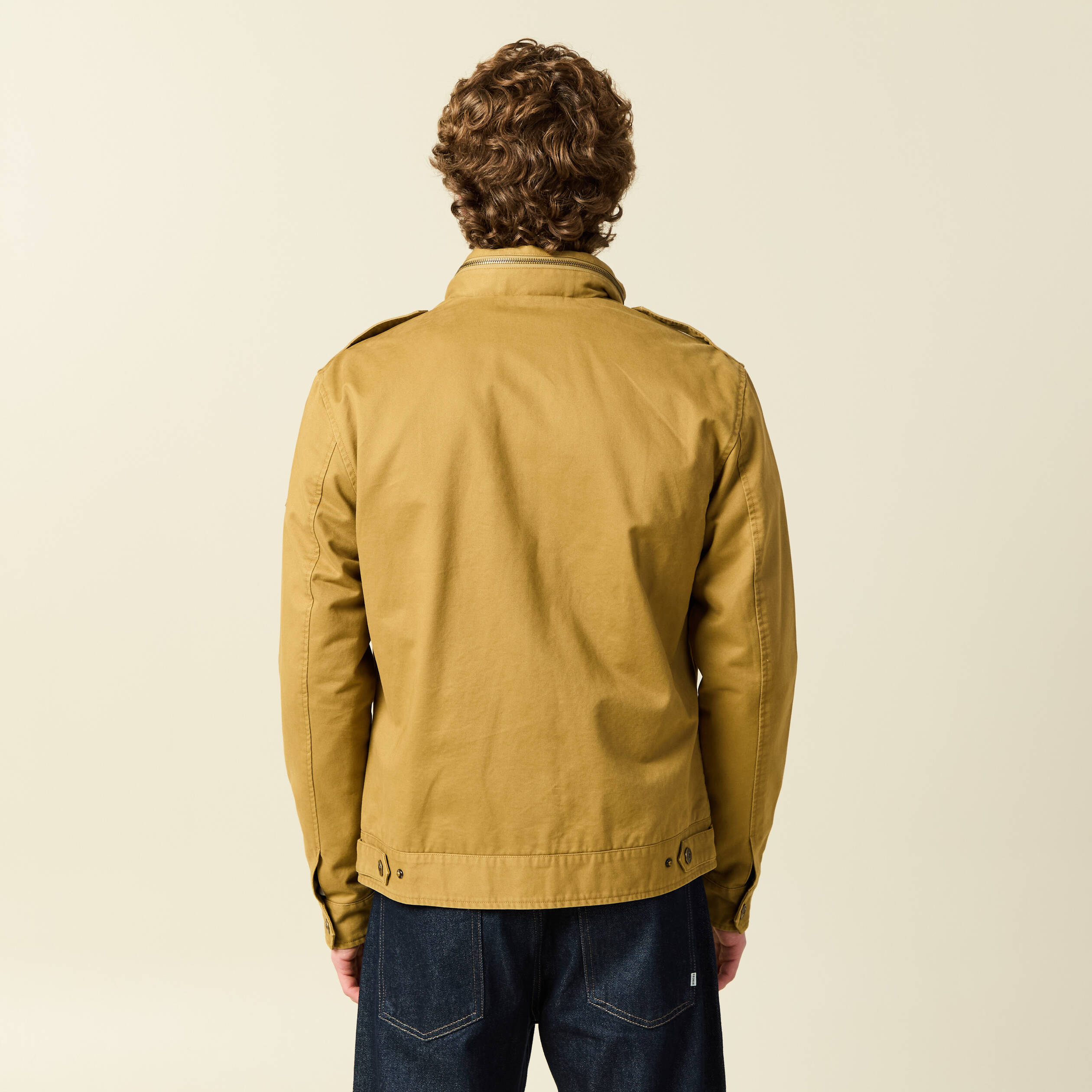 Veste col montant manches longues camel homme