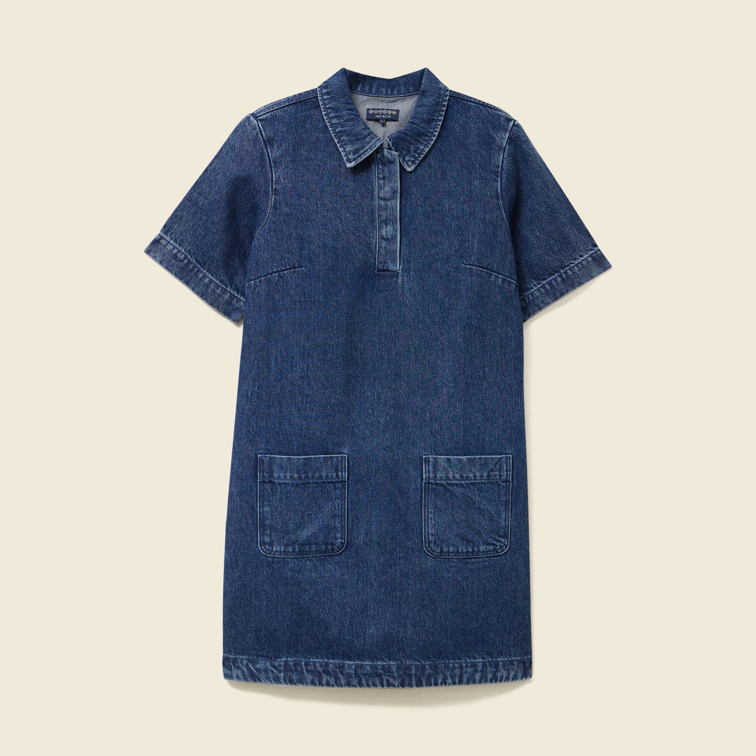 Robe jeans manches courtes denim stone femme