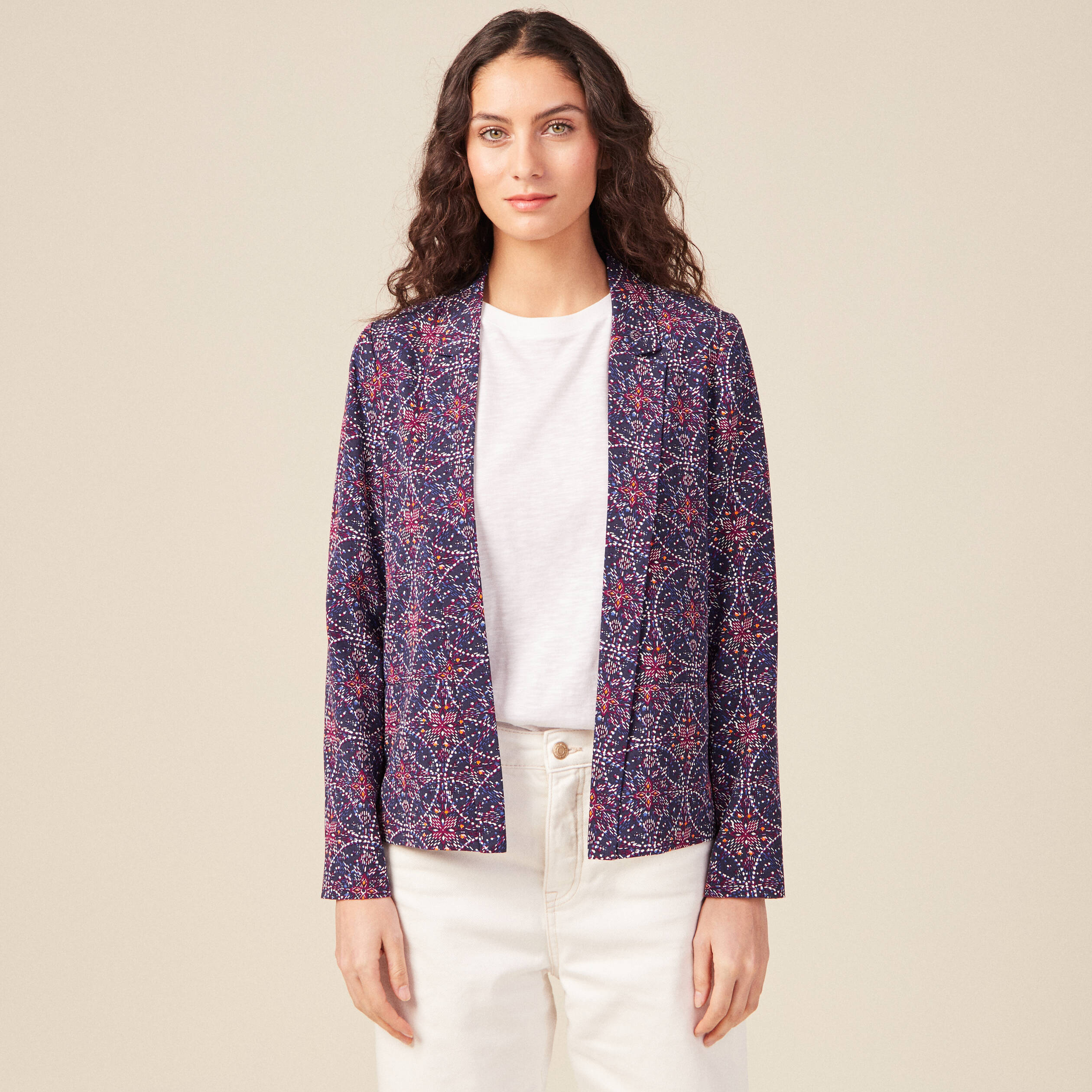 veste esprit blazer droite bleu marine femme Veste esprit blazer droite bleu marine femme