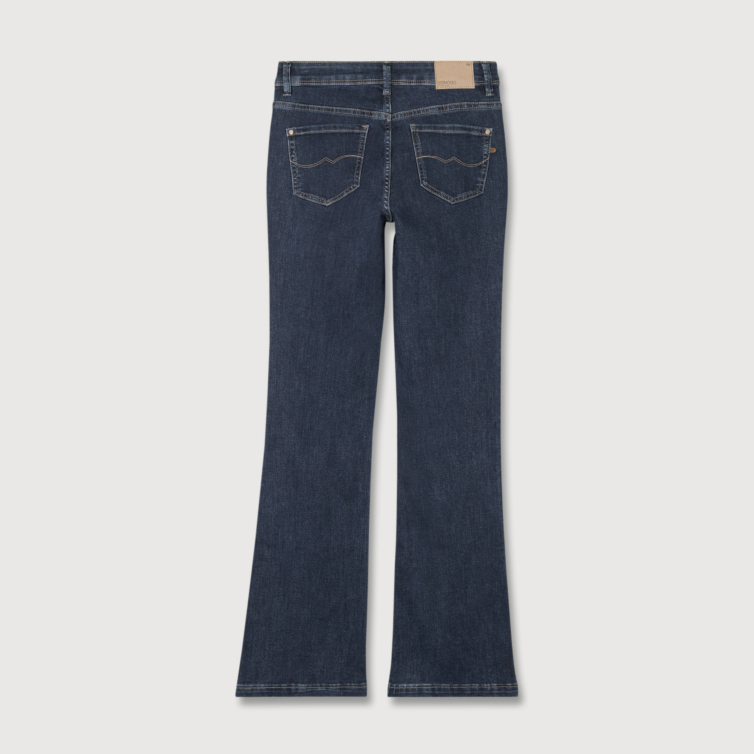 Jeans bootcut taille haute denim brut femme