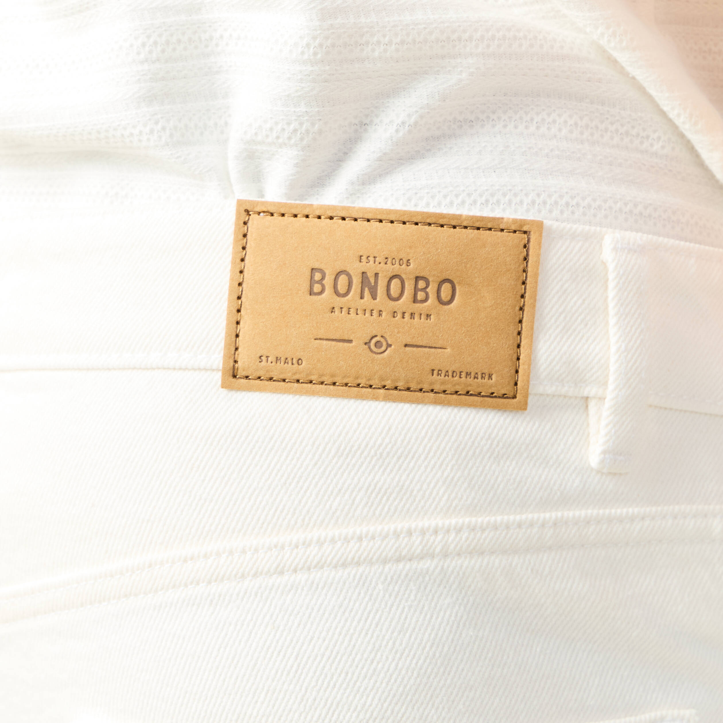Bermuda droit en jean denim blanc homme