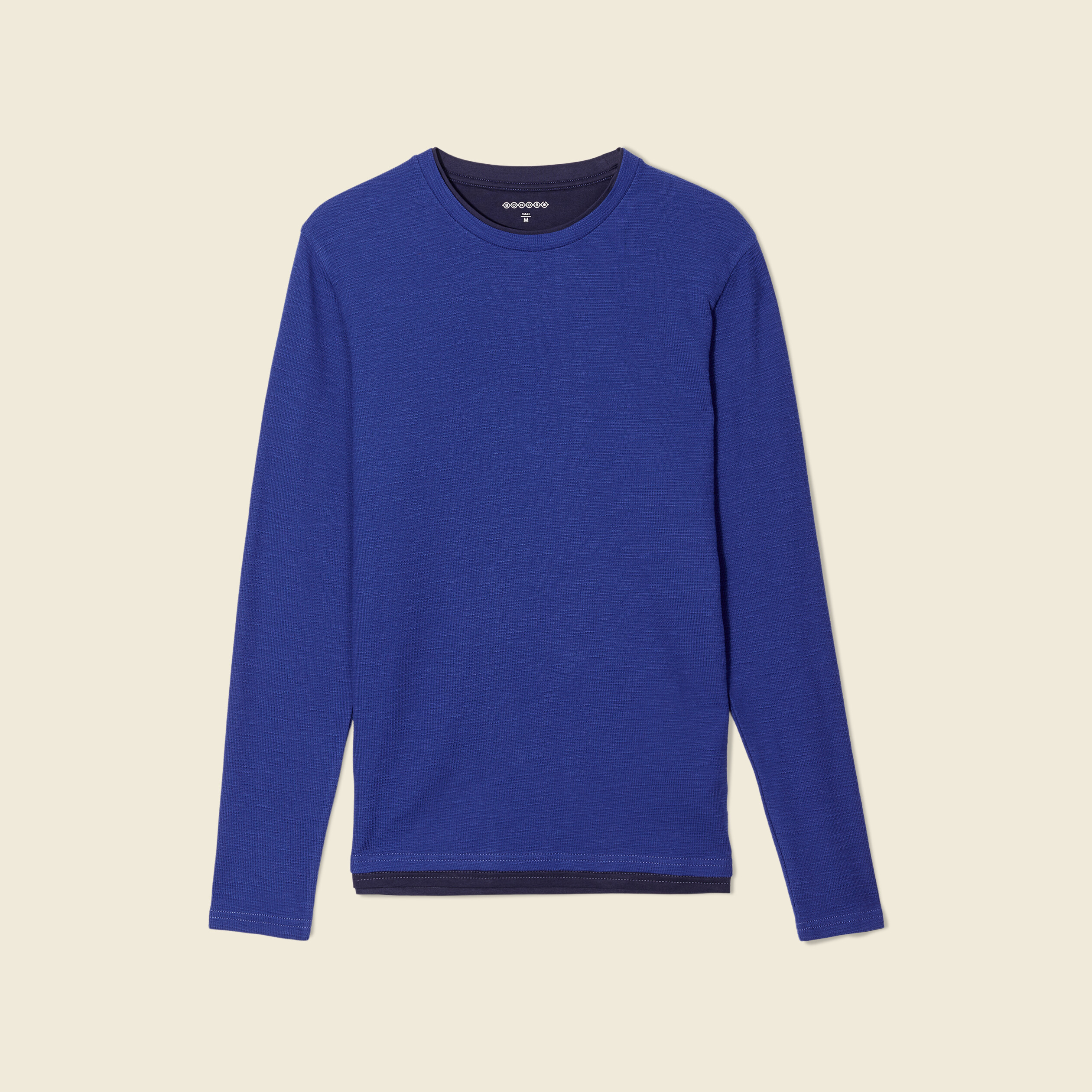 T-shirt manches longues bleu electrique homme