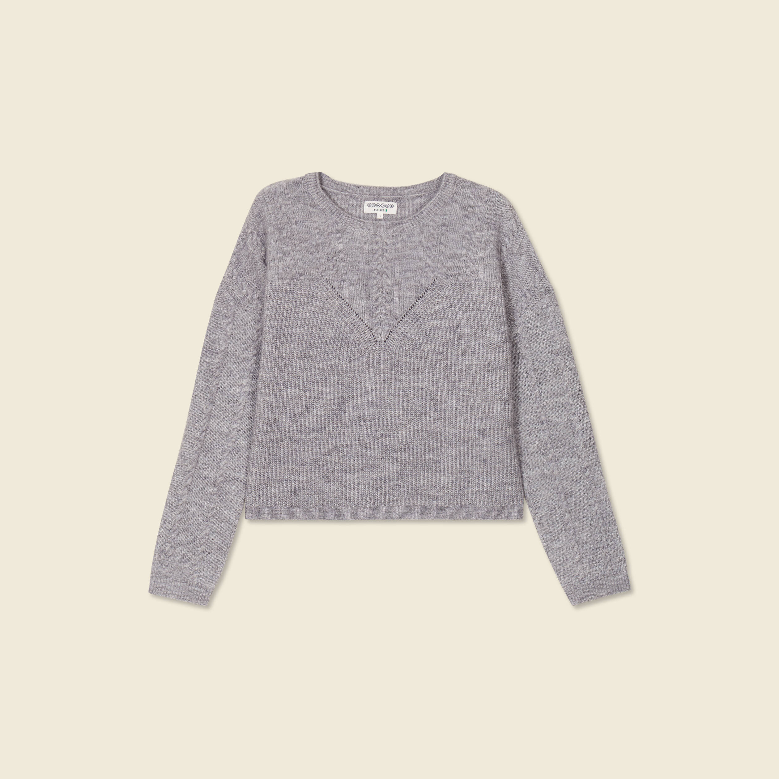 pull manches longues gris clair femme Pull manches longues gris clair femme