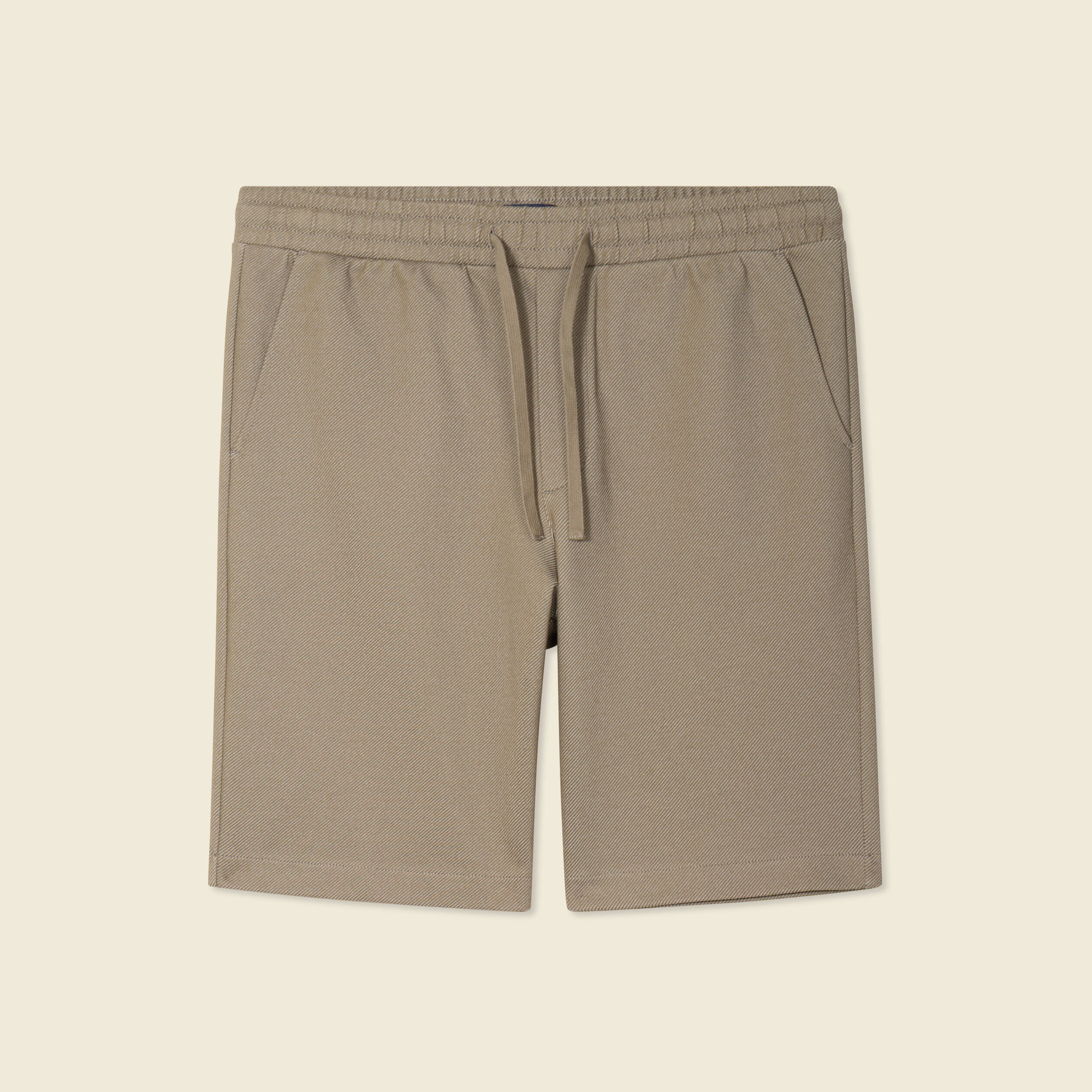 Bermuda droit élastiqué vert kaki homme