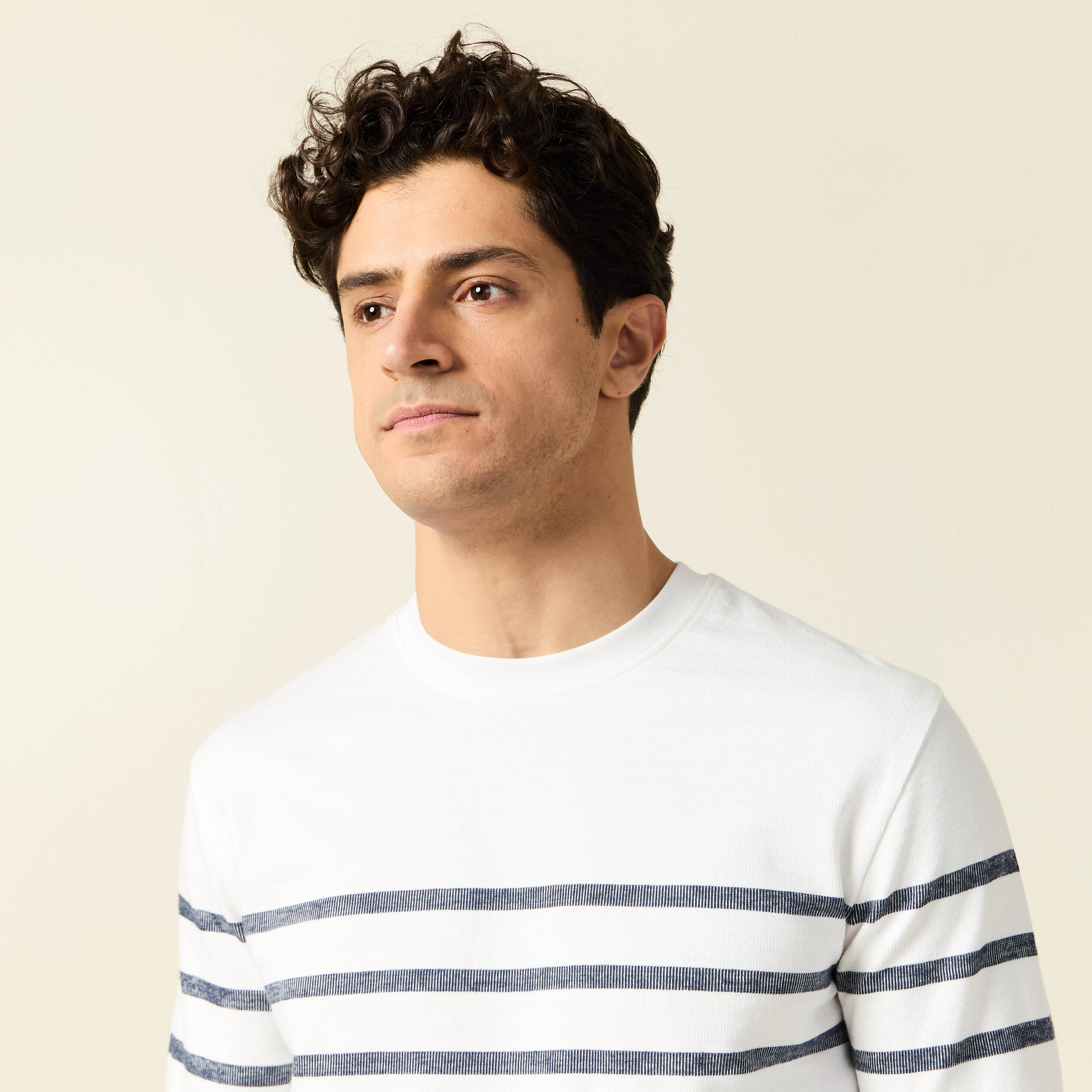 T-shirt manches longues ecru homme