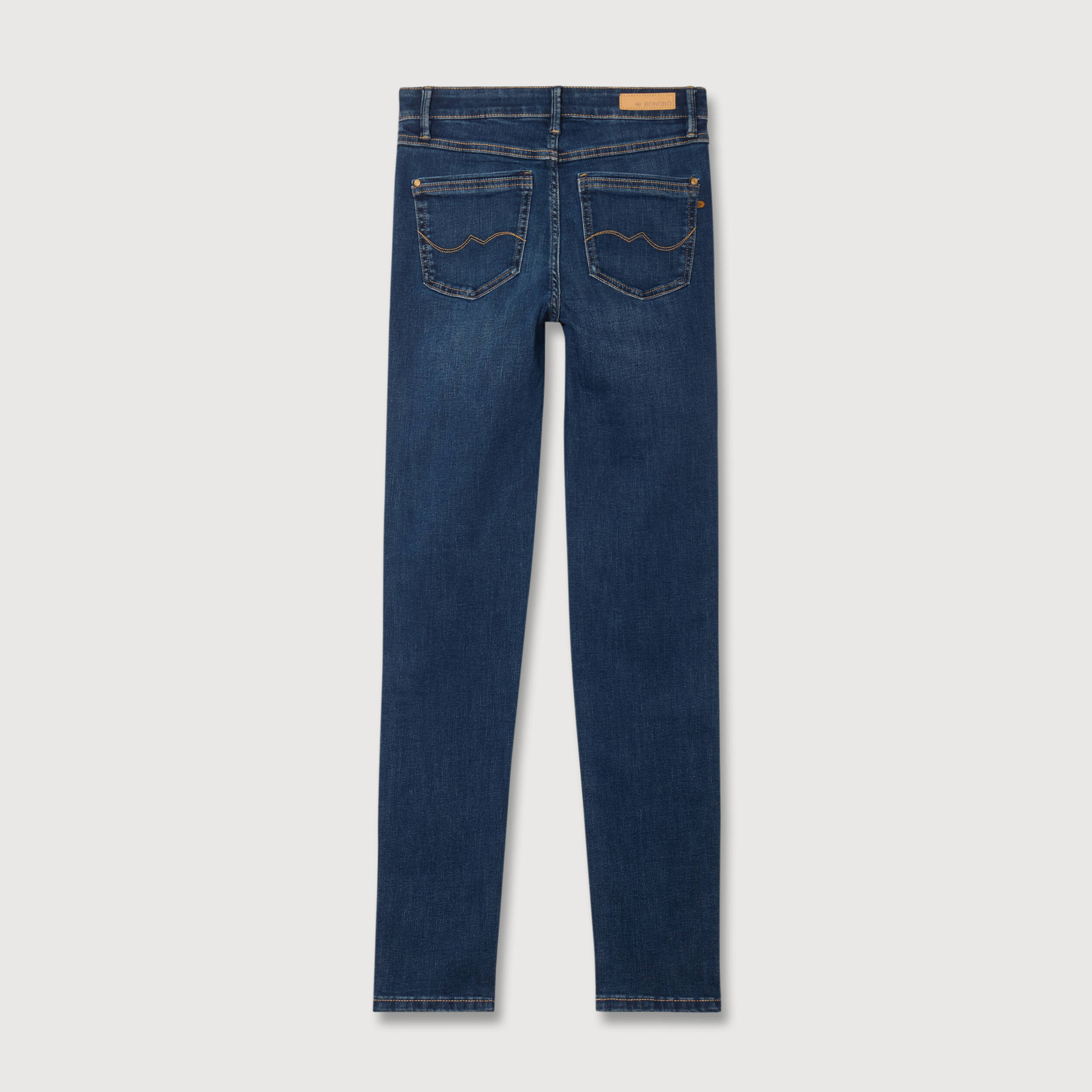 Jeans slim taille haute denim brut femme