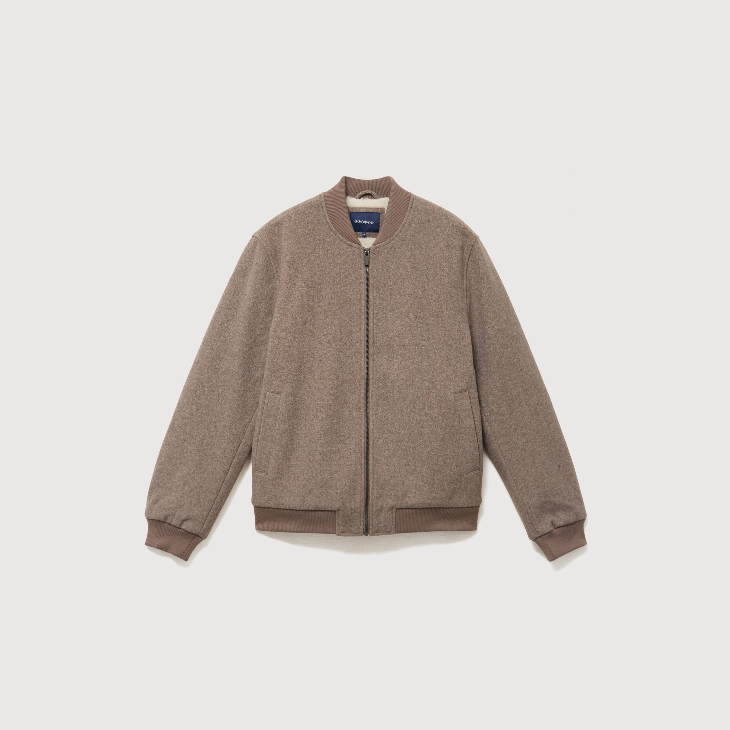 Blouson doubl&eacute; manches longues taupe homme