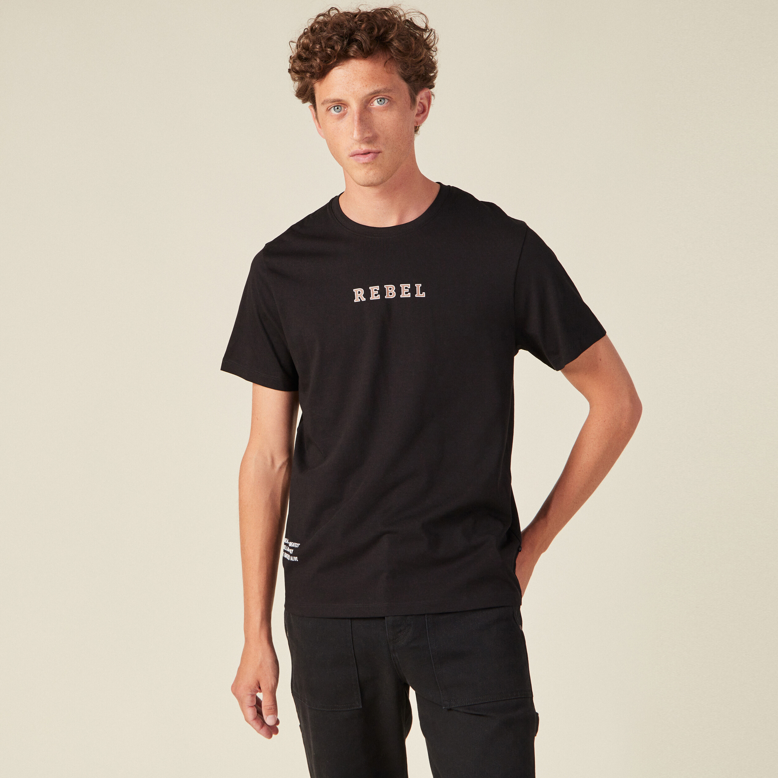 T-shirt manches courtes noir homme