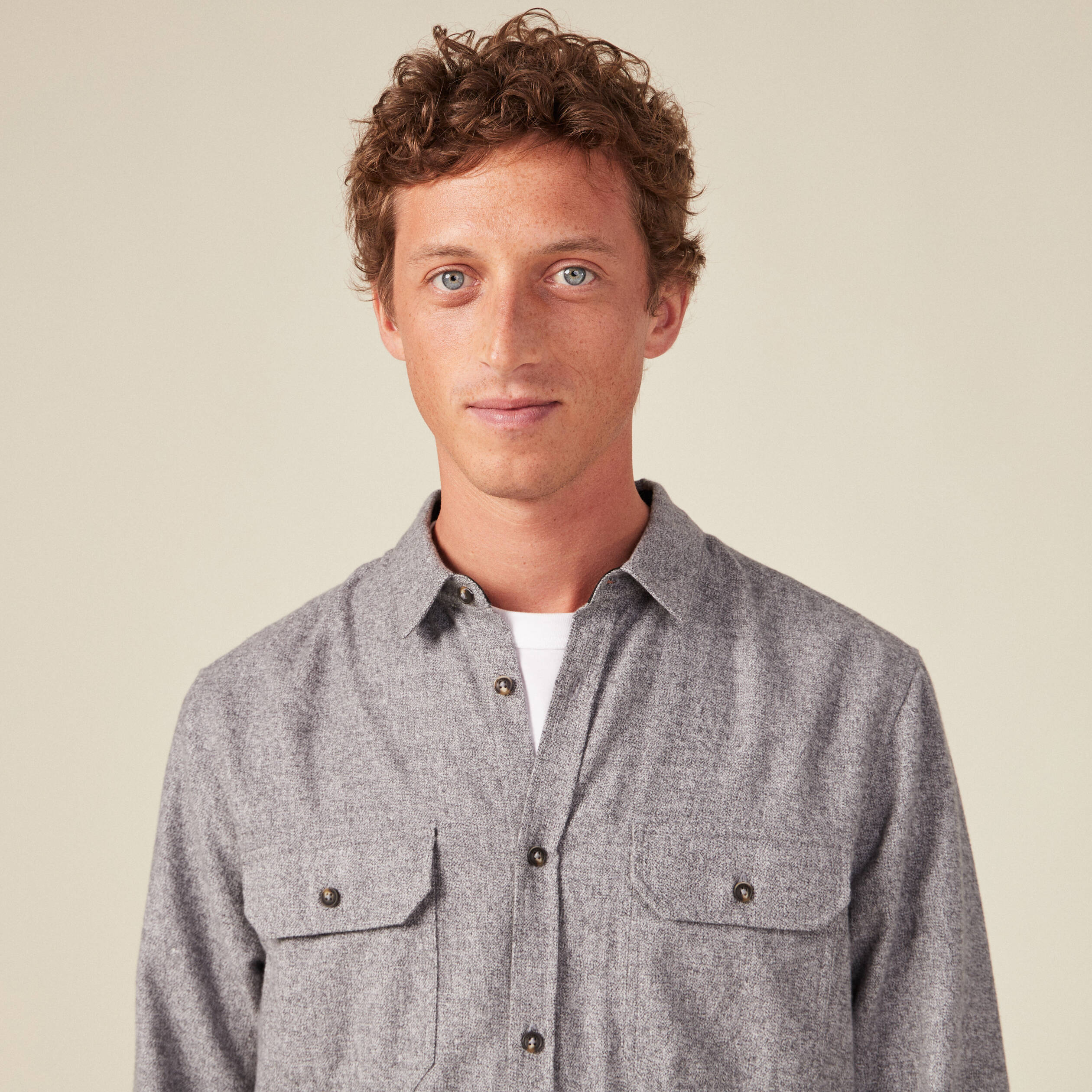 Chemise manches longues ecru homme