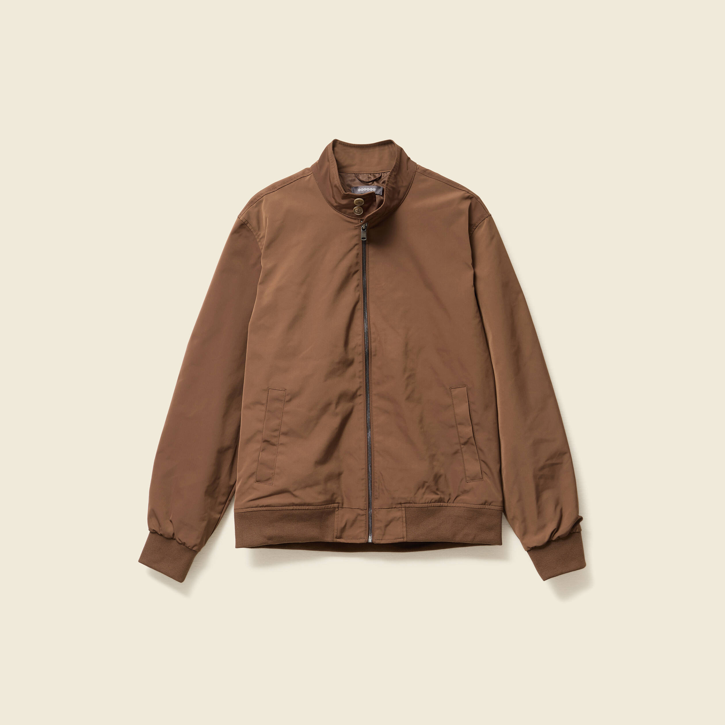 Blouson zipp&eacute; col montant marron homme