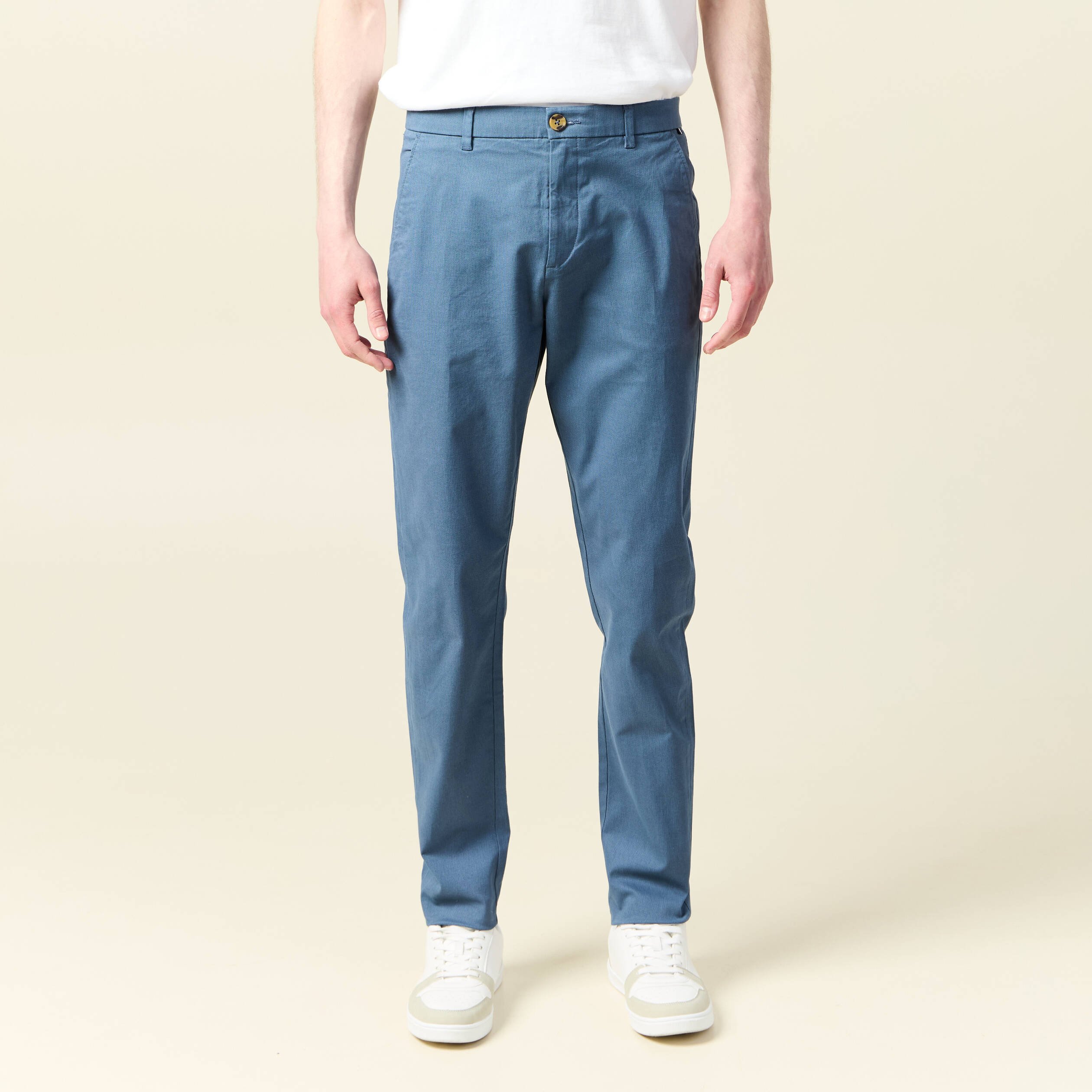 Pantalon chino slim bleu foncé homme Vibs