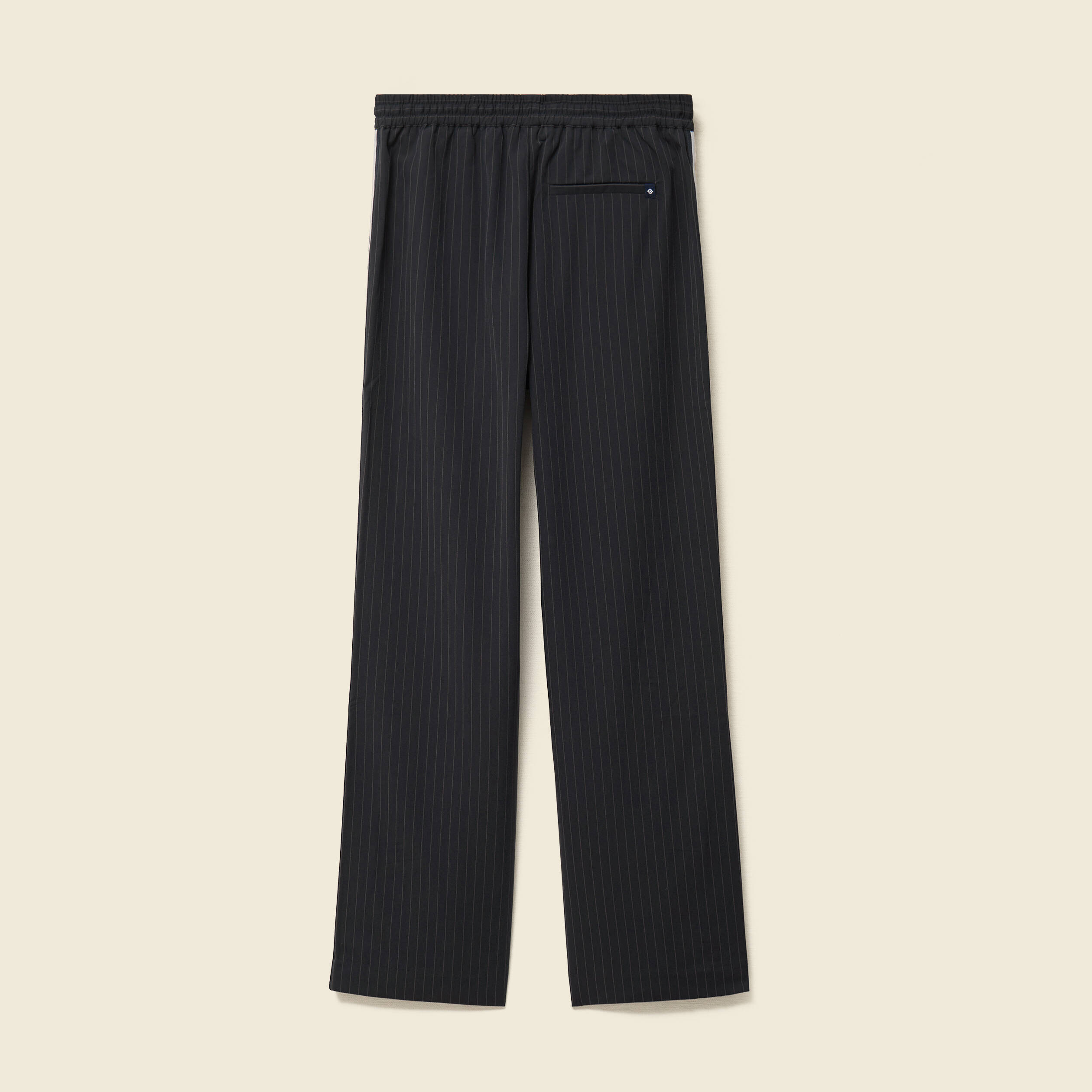 Pantalon taille haute bleu marine femme