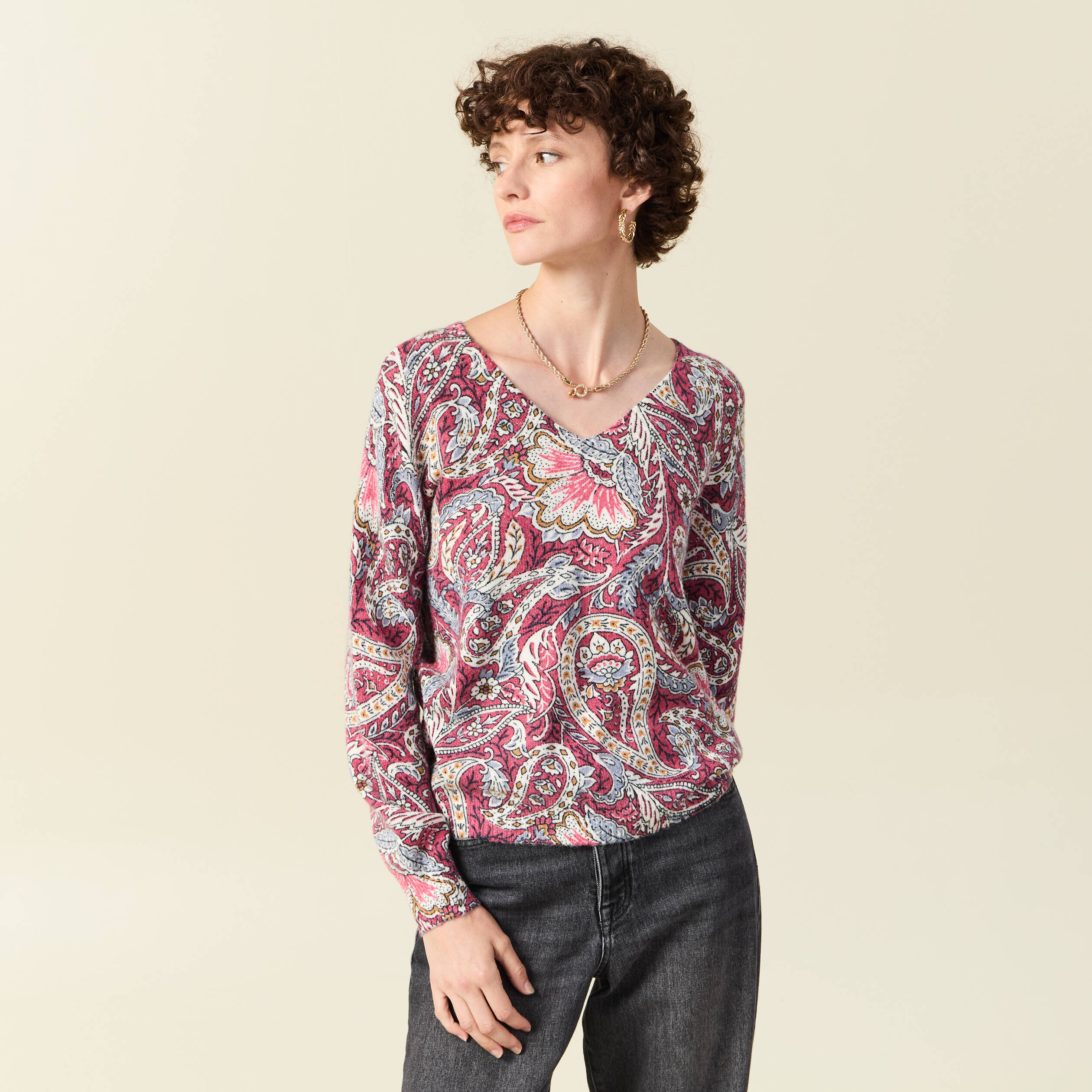 pull manches longues vieux rose femme Pull manches longues vieux rose femme